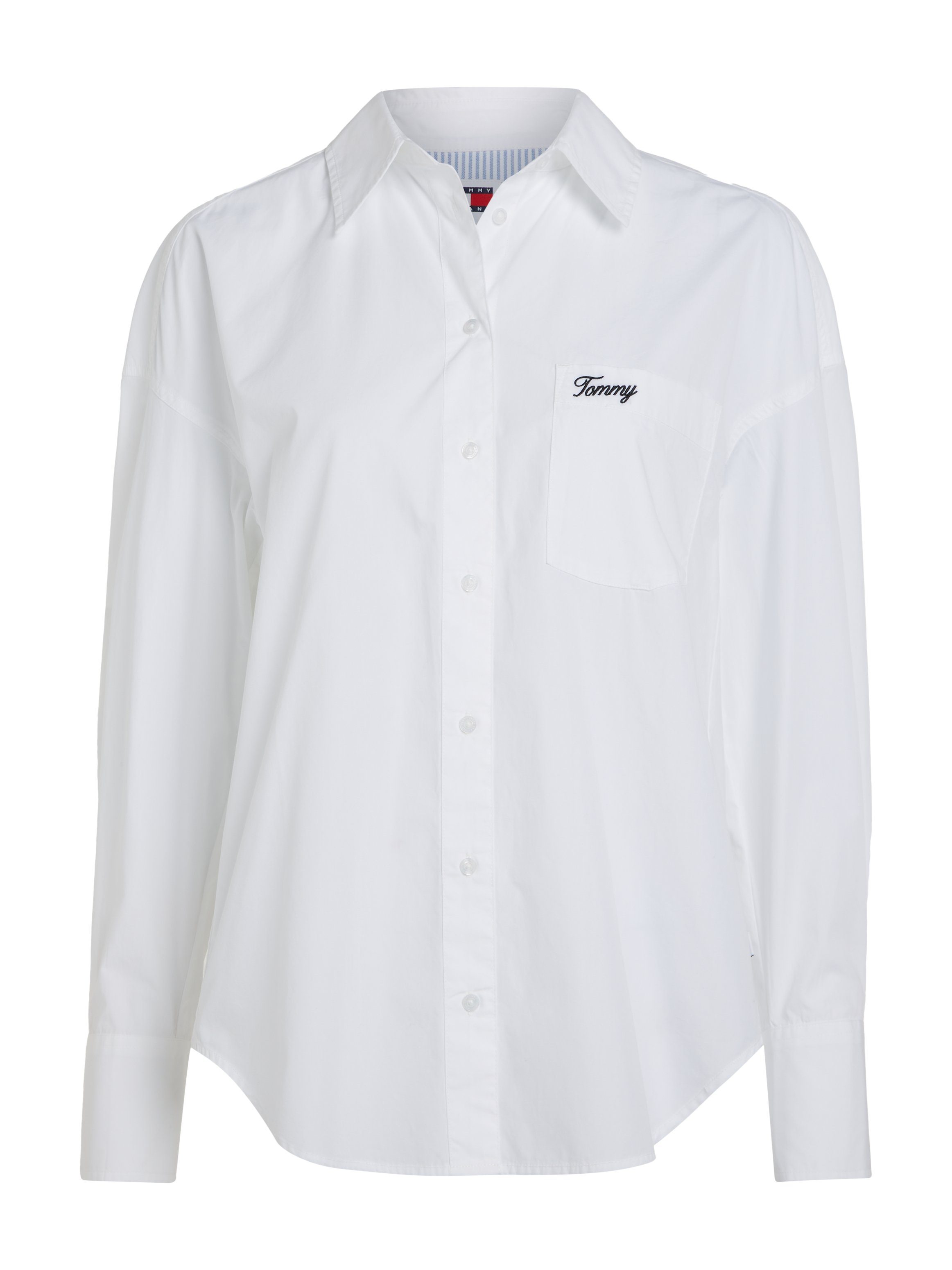 TOMMY JEANS Top TJW SP OVR SCRIPT SHIRT EXT Met Tommy Jeans-logo-opschrift