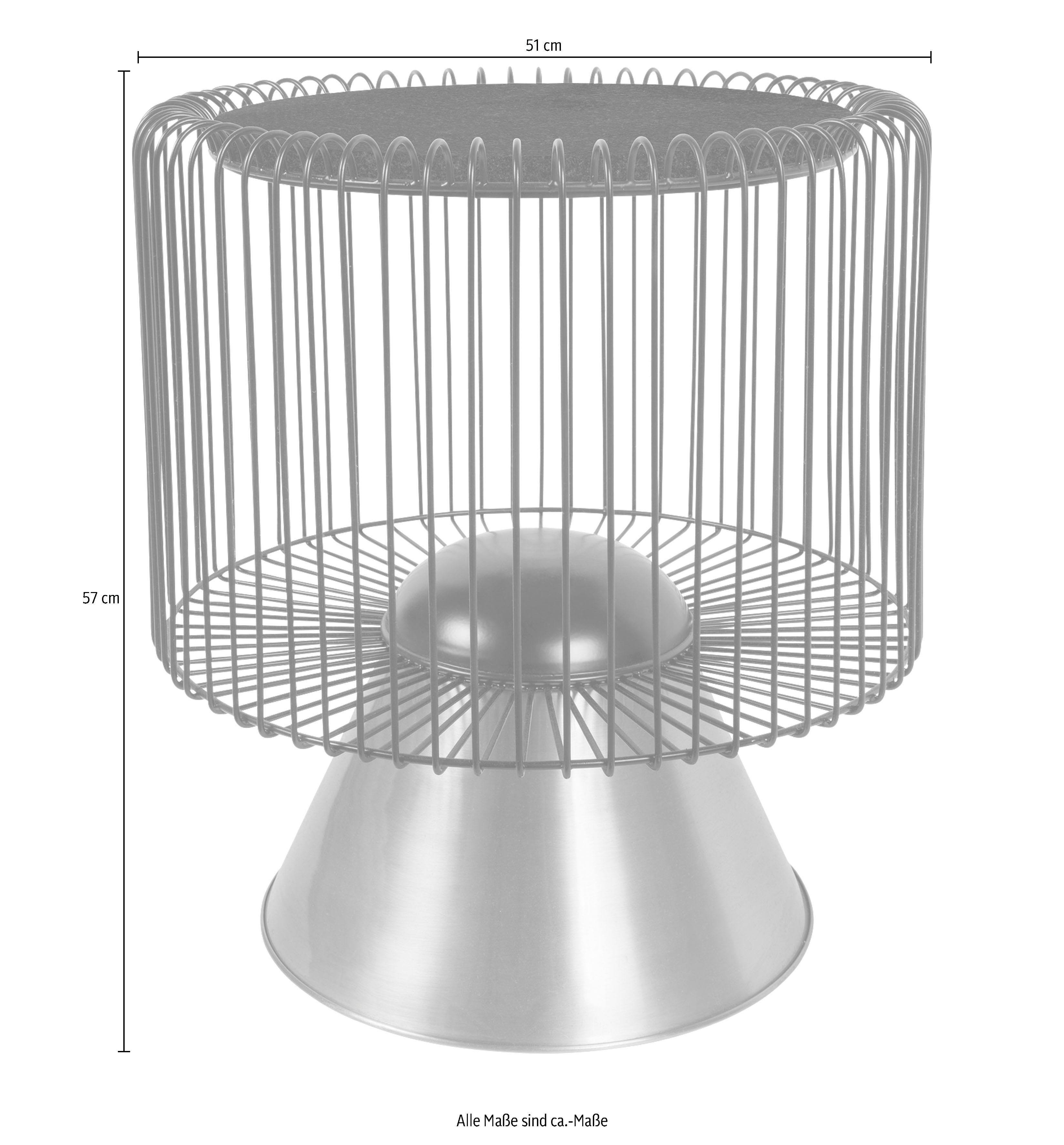 Kayoom Bijzettafel Malibu 125, ronde plaat van originele marmer, onderhoudsvriendelijk ø-marmerschijf: ca. 40 cm, trendy metalen ontwerp, onderhoudsvriendelijk (1 stuk)