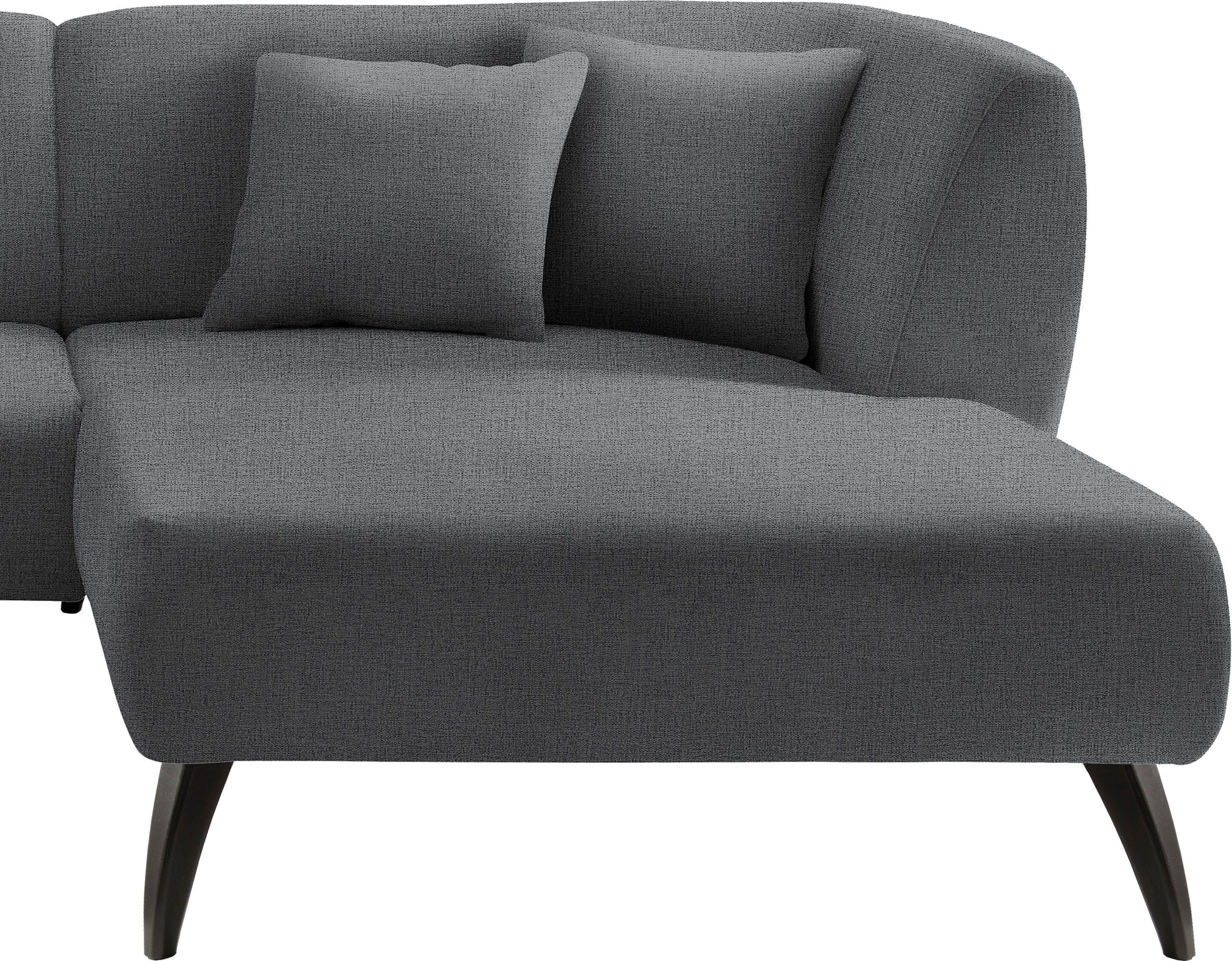 INOSIGN Hoekbank Colori L-vorm Houtkleur voetkeuze, inclusief 4x sierkussens