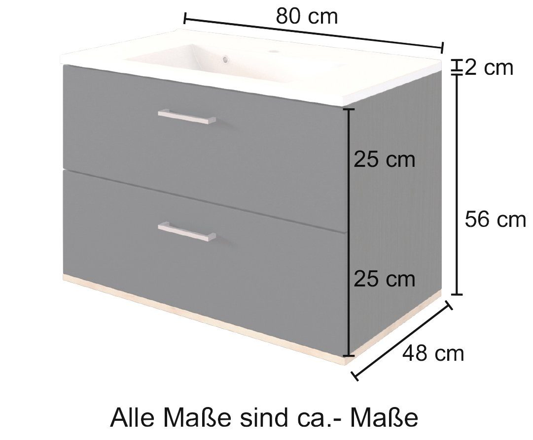 welltime Wastafelonderkast Baabe Breedte 80 cm