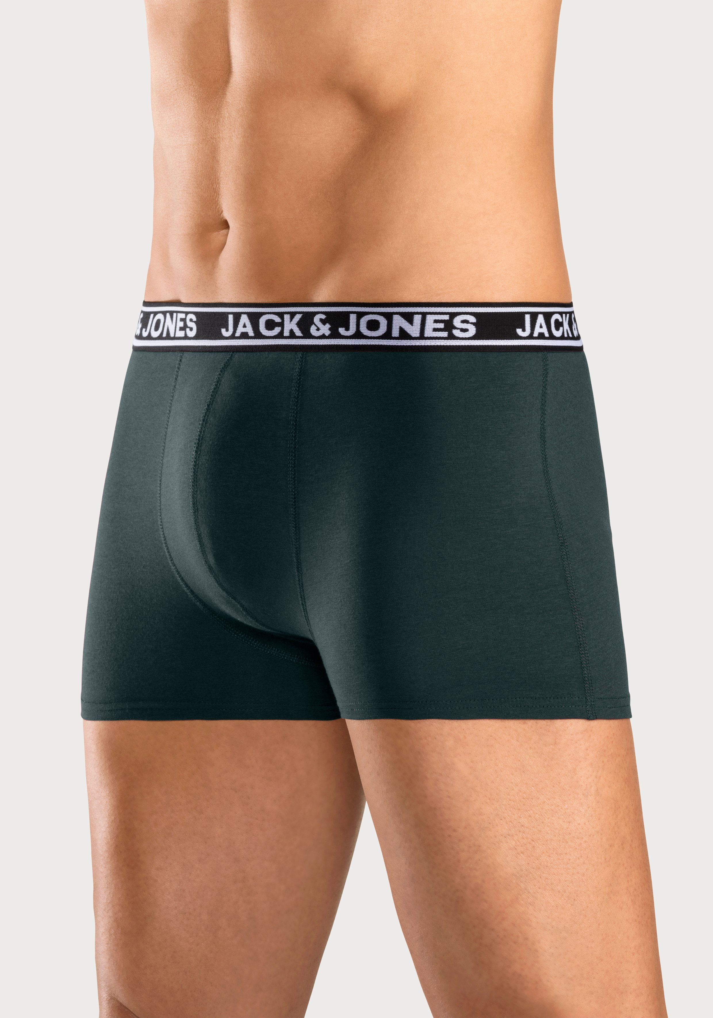 Jack & Jones Trunk JACCRISP in 6-pack met logoband en stretchcomfort effen met kleuraccent, modieus, nauwsluitend, katoenmix (set, 6 stuks)