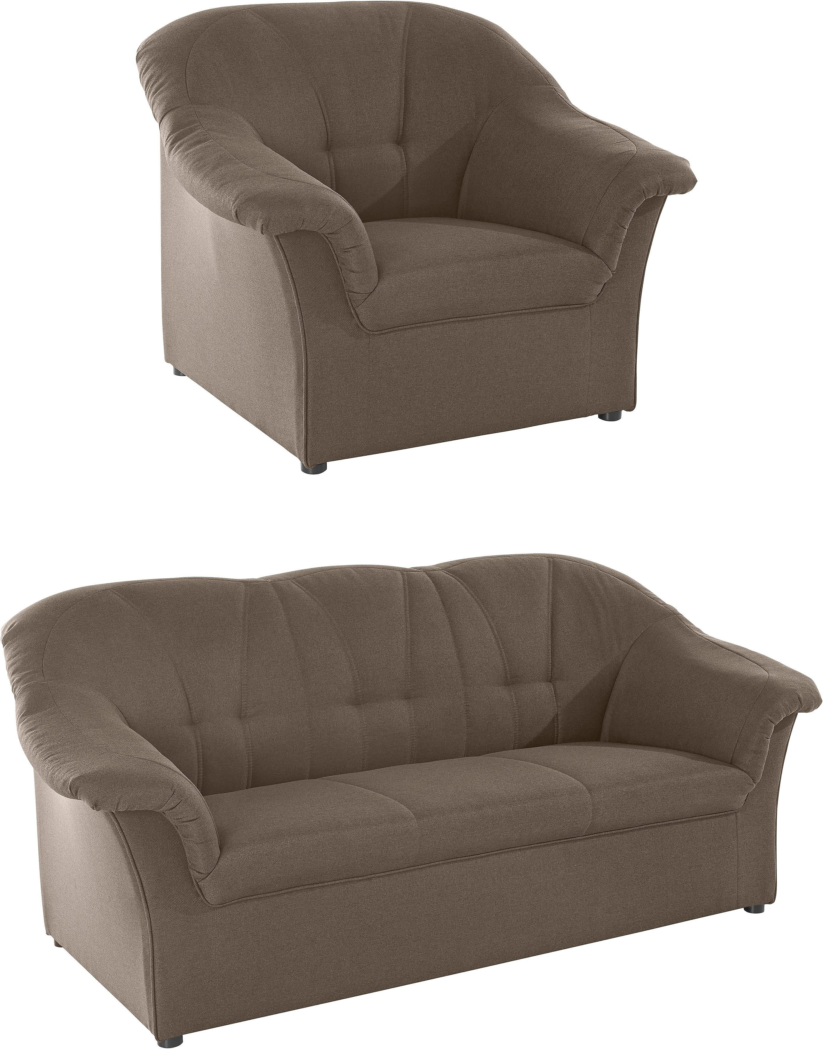 DOMO collection Zithoek Pegnitz Fauteuil en 3-zits (set)