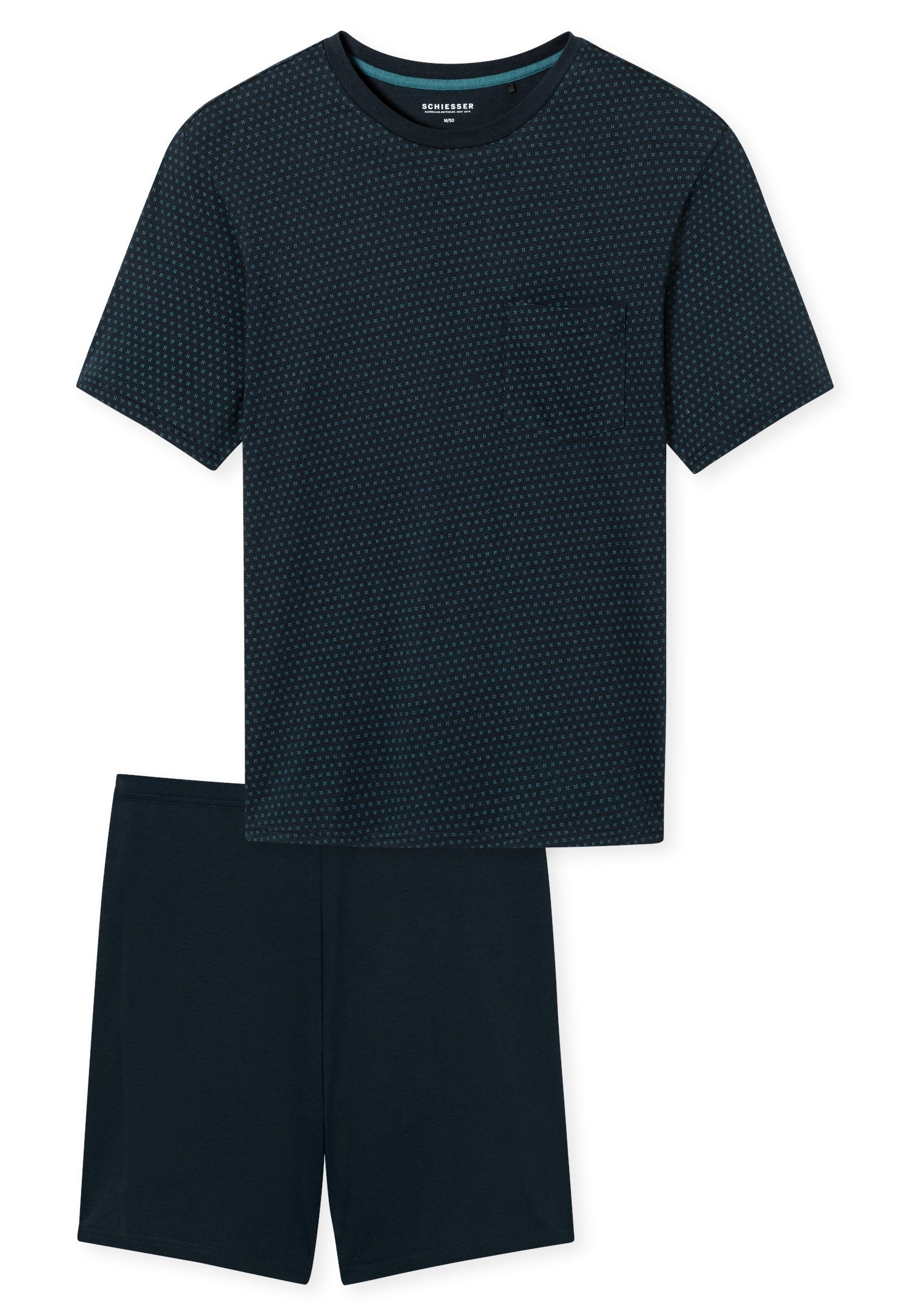 Schiesser Pyjama Comfort Essentials met opgestikte borstzak (set, 2-delig)