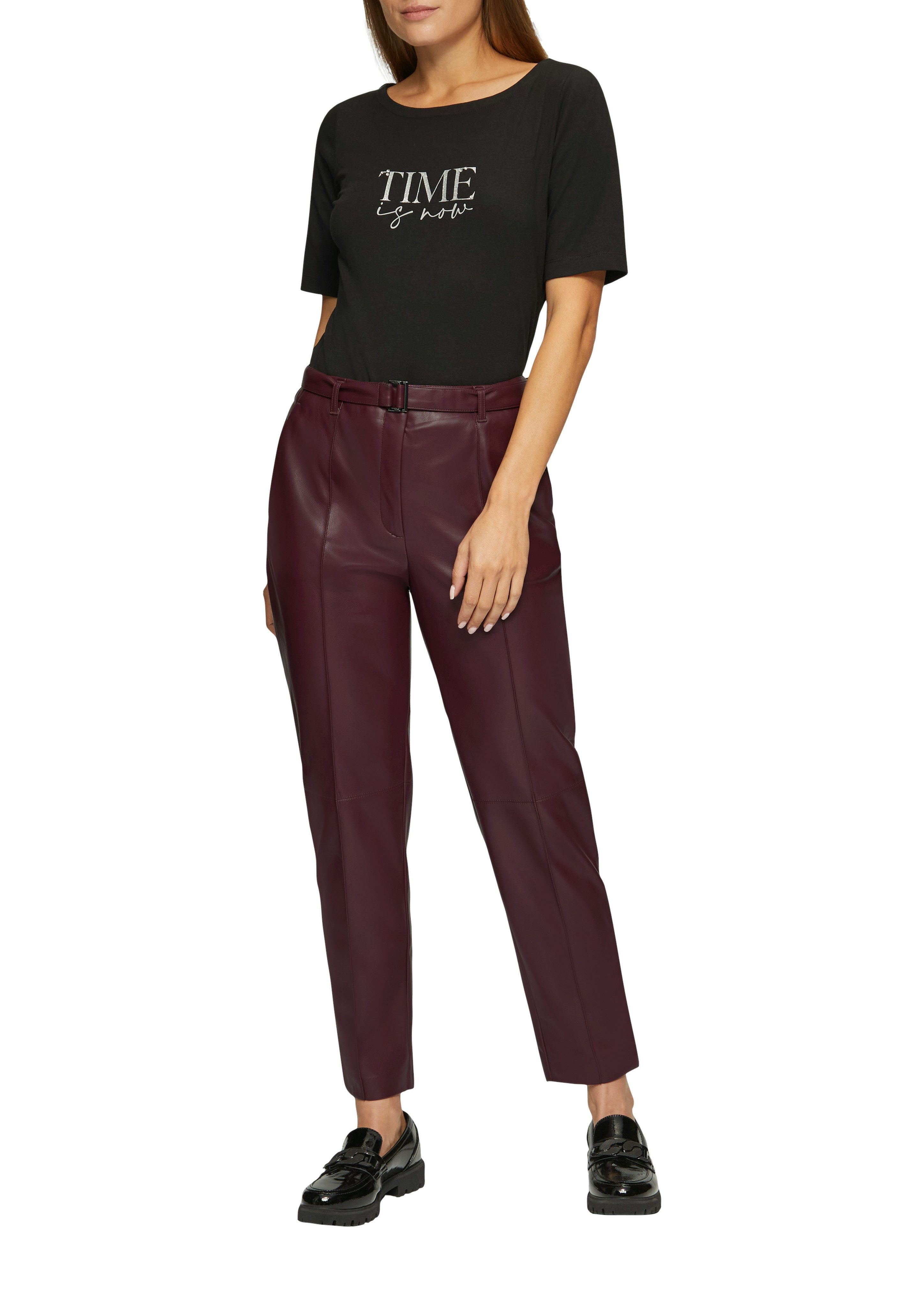 s.Oliver BLACK LABEL Imitatieleren broek met riem