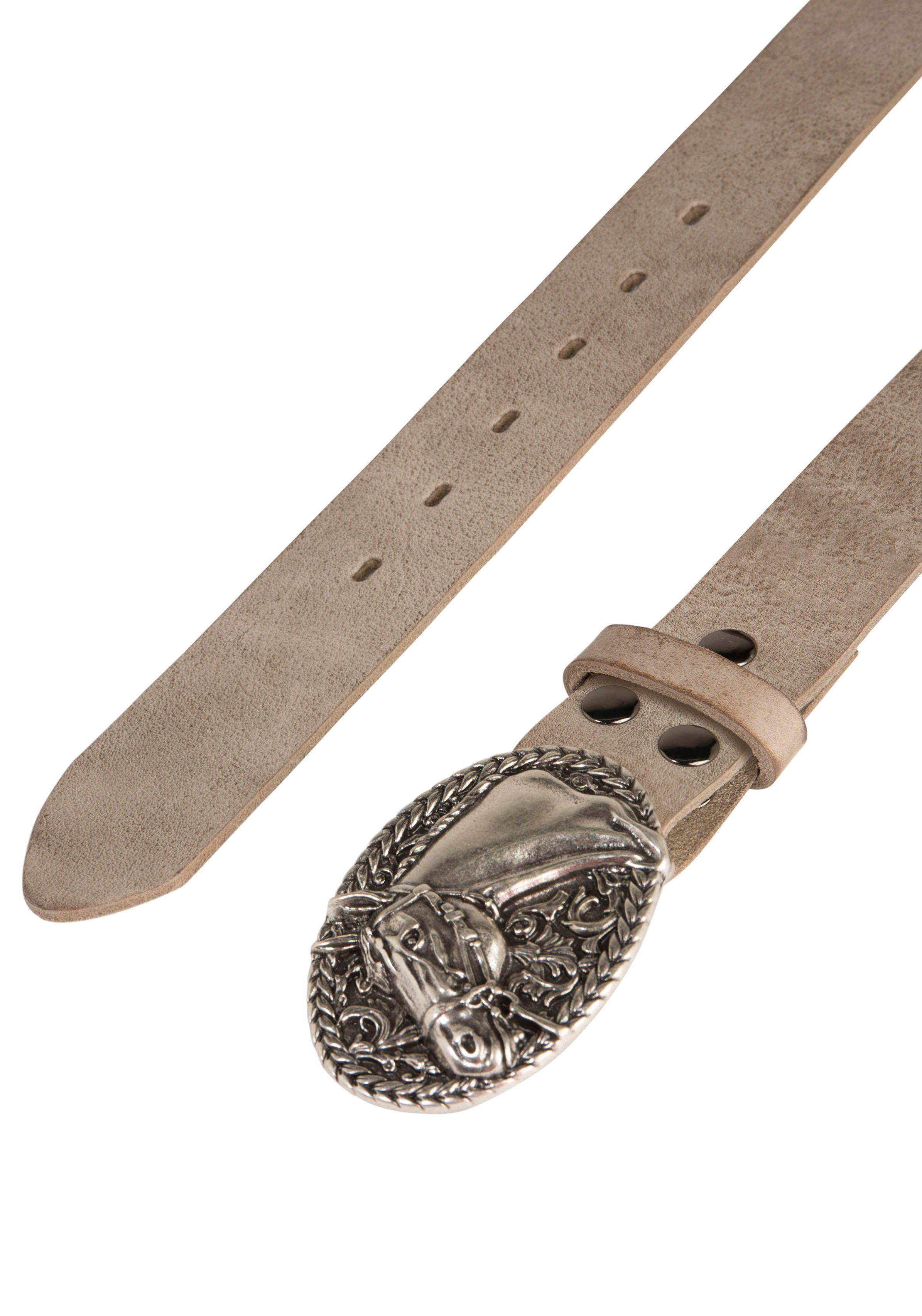 RETTUNGSRING by showroom 019° Leren riem met verwisselbare sluiting "paardenhoofd ovaal"