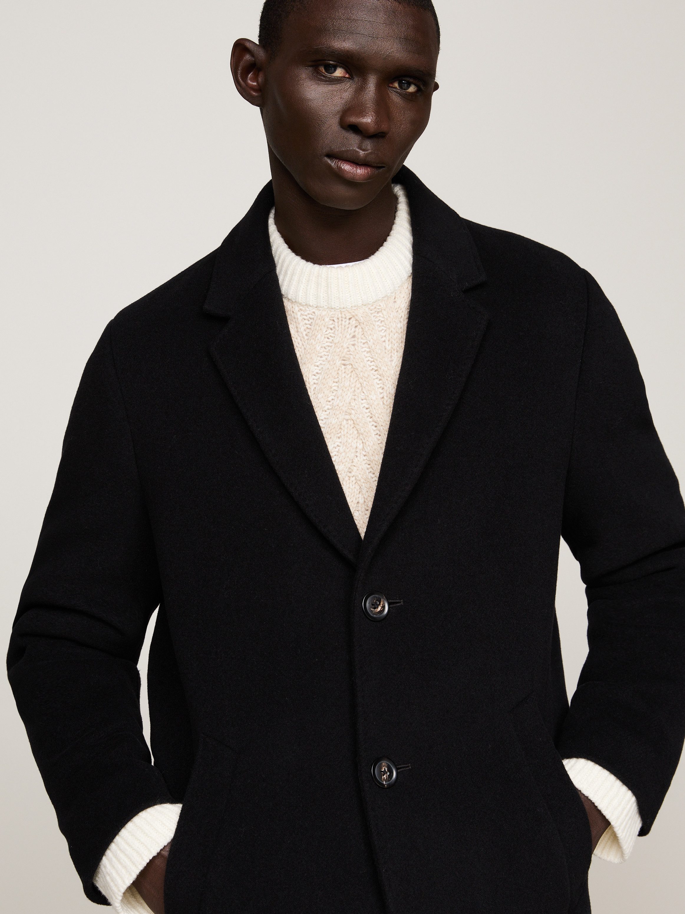 Tommy Hilfiger Lange jas DC WOOL MIX COAT