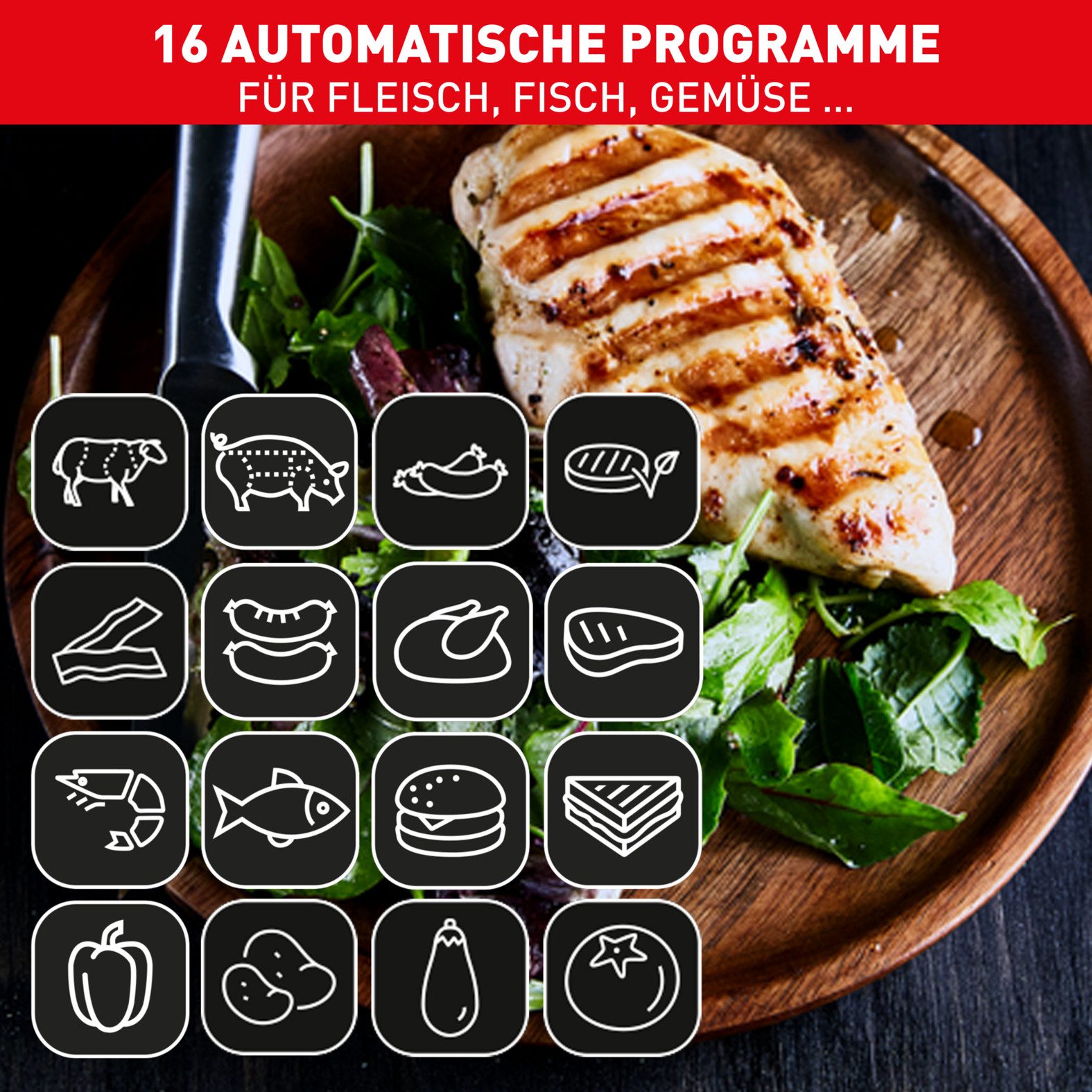 Tefal Contactgrill OptiGrill Elite XL, vaatwasserbestendige platen Countdown tot perfect resultaat, extra Grillboost voor grill-strepen