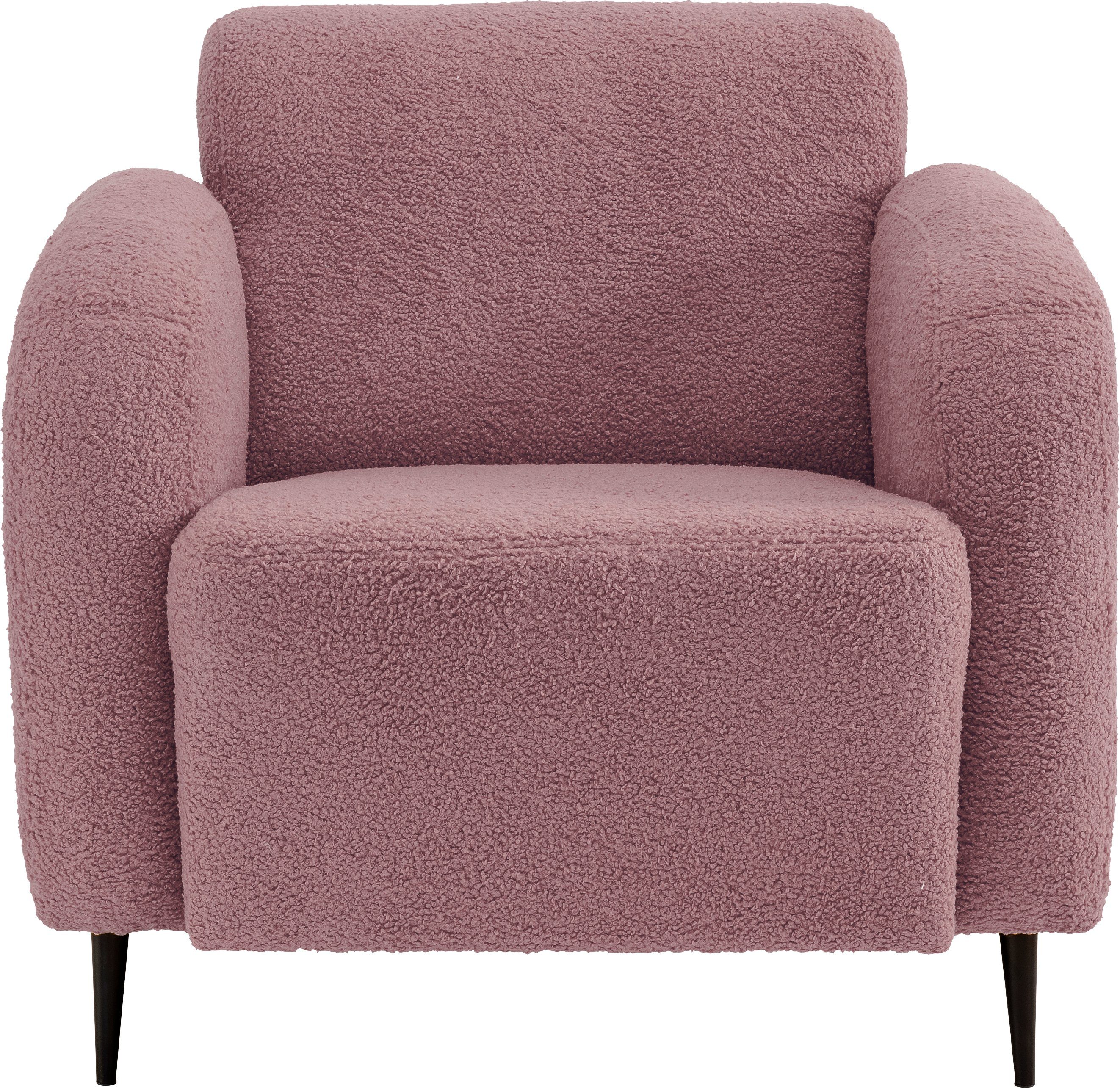 INOSIGN Cocktailfauteuil Marron ook verkrijgbaar als 2-zits en 3-zits fauteuils maat Luxe-microvezel zacht roze