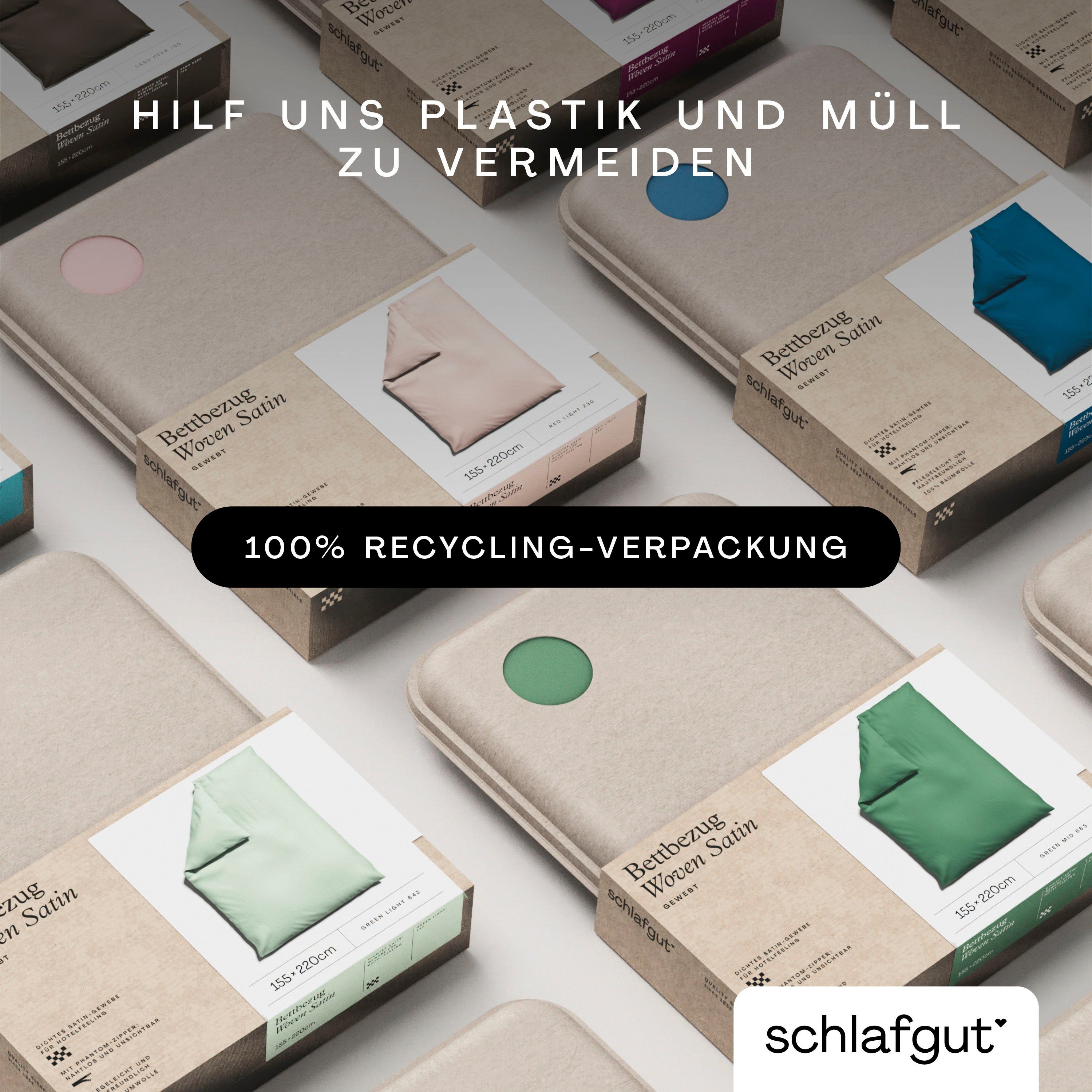 Schlafgut Dekbedovertrek Woven Satin bijzonder dicht geweven, mix & match: bijpassende kussenhoes verkrijgbaar (1 stuk)