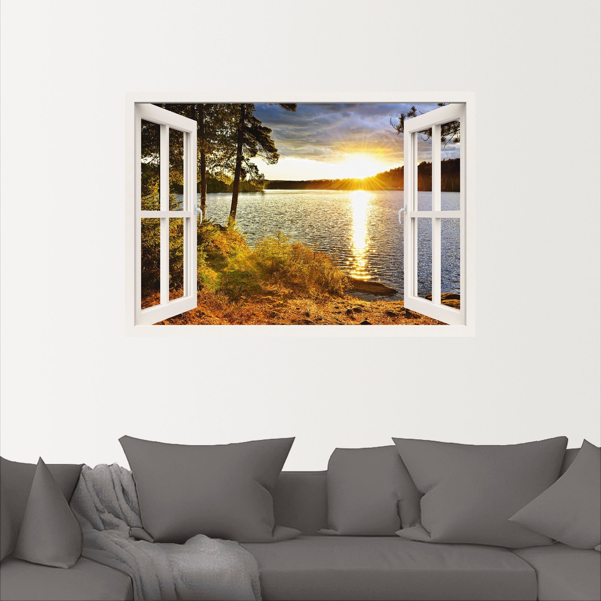 Artland Artprint Zonsondergang in Algonquin park als artprint op linnen, poster, muursticker in verschillende maten