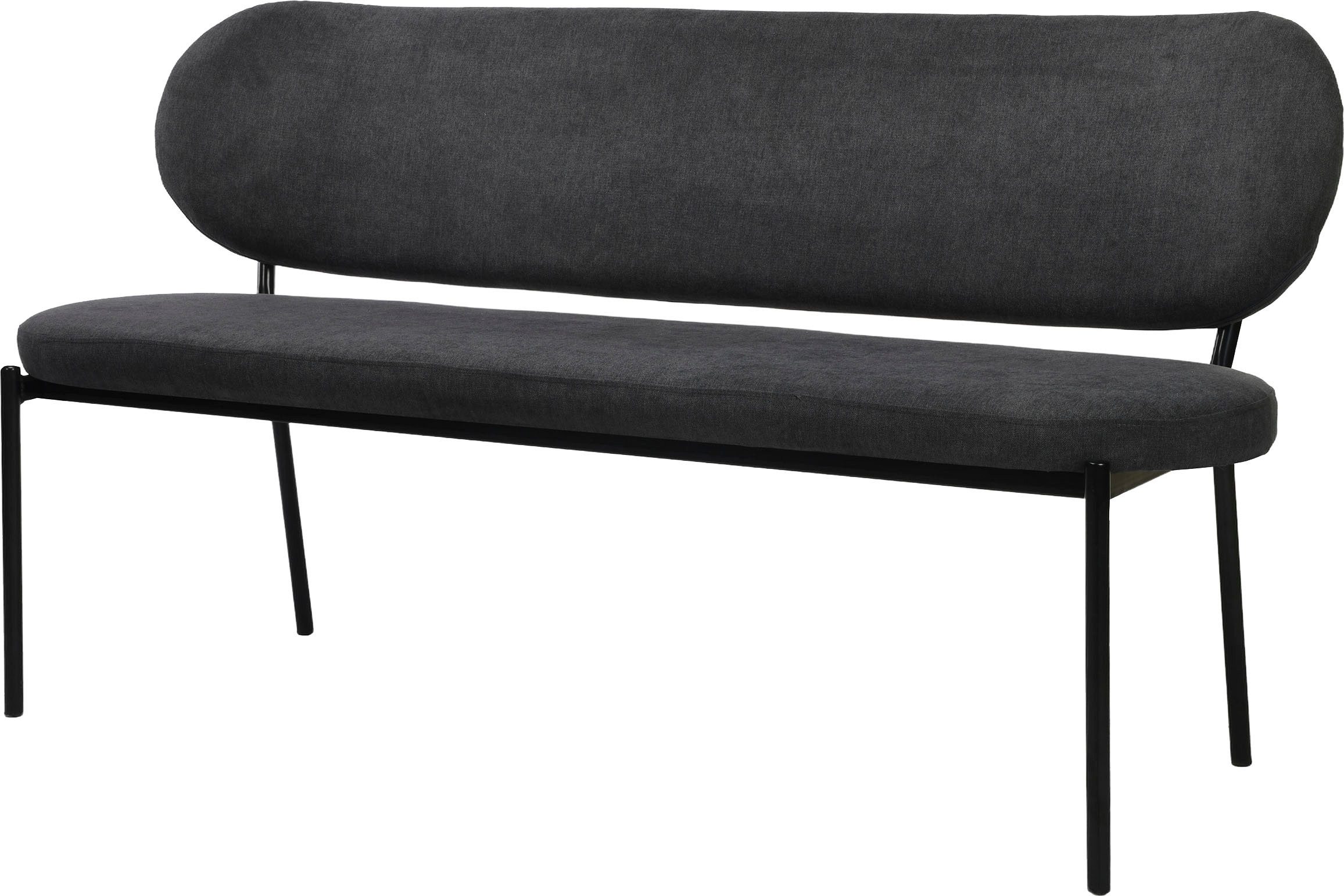 byLIVING Zitbank Jersey met geweven stof bekleding, met rugleuning, breedte 160 cm grijs, eetbanken