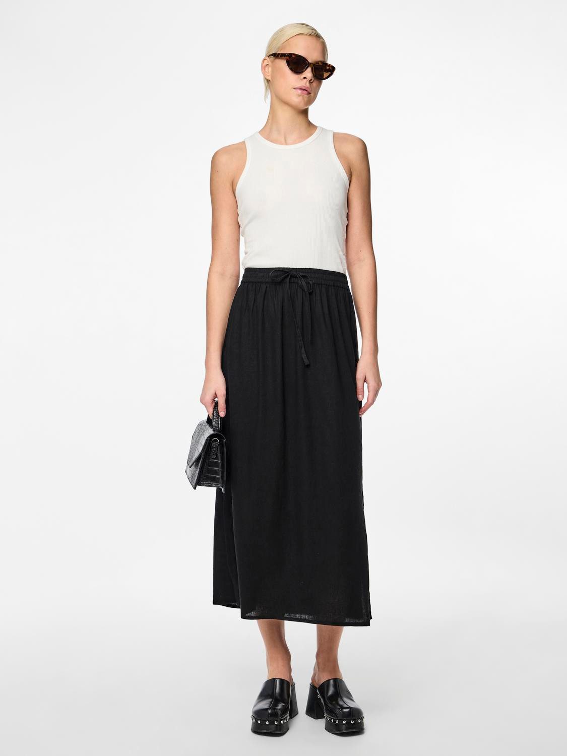 pieces Zomerrok PCPIA MW ANKLE SKIRT WVN NOOS