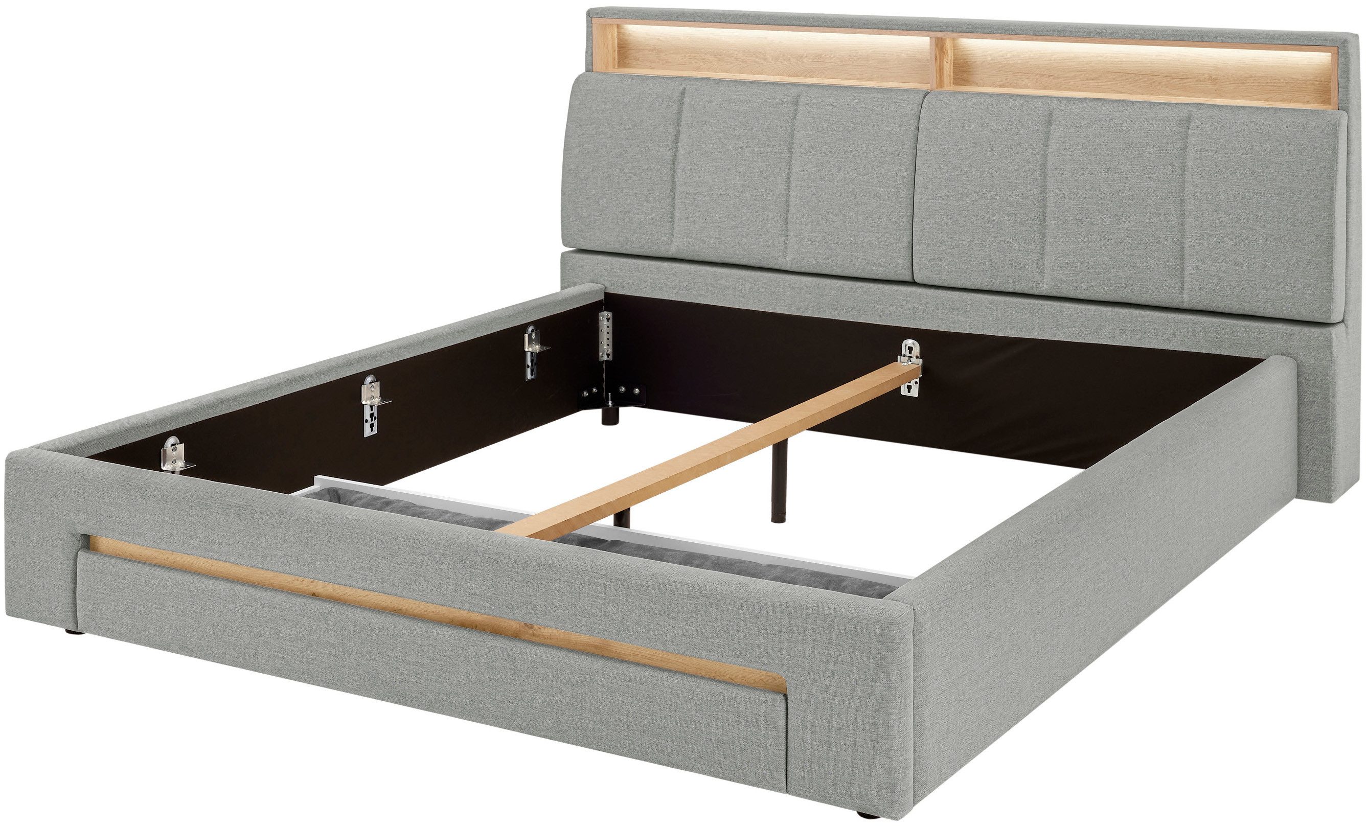 INOSIGN Gestoffeerd bed CiTY/GiRON,, gepolsterd opbergbed, met LED-verlichting Bedkisten met hondenbed of als opbergruimte, opklapbare hoofdeinden