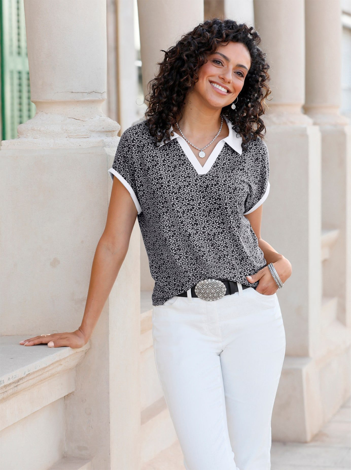 Classic Inspirationen Poloshirt (1-delig) dames polo's maat 38 zwart