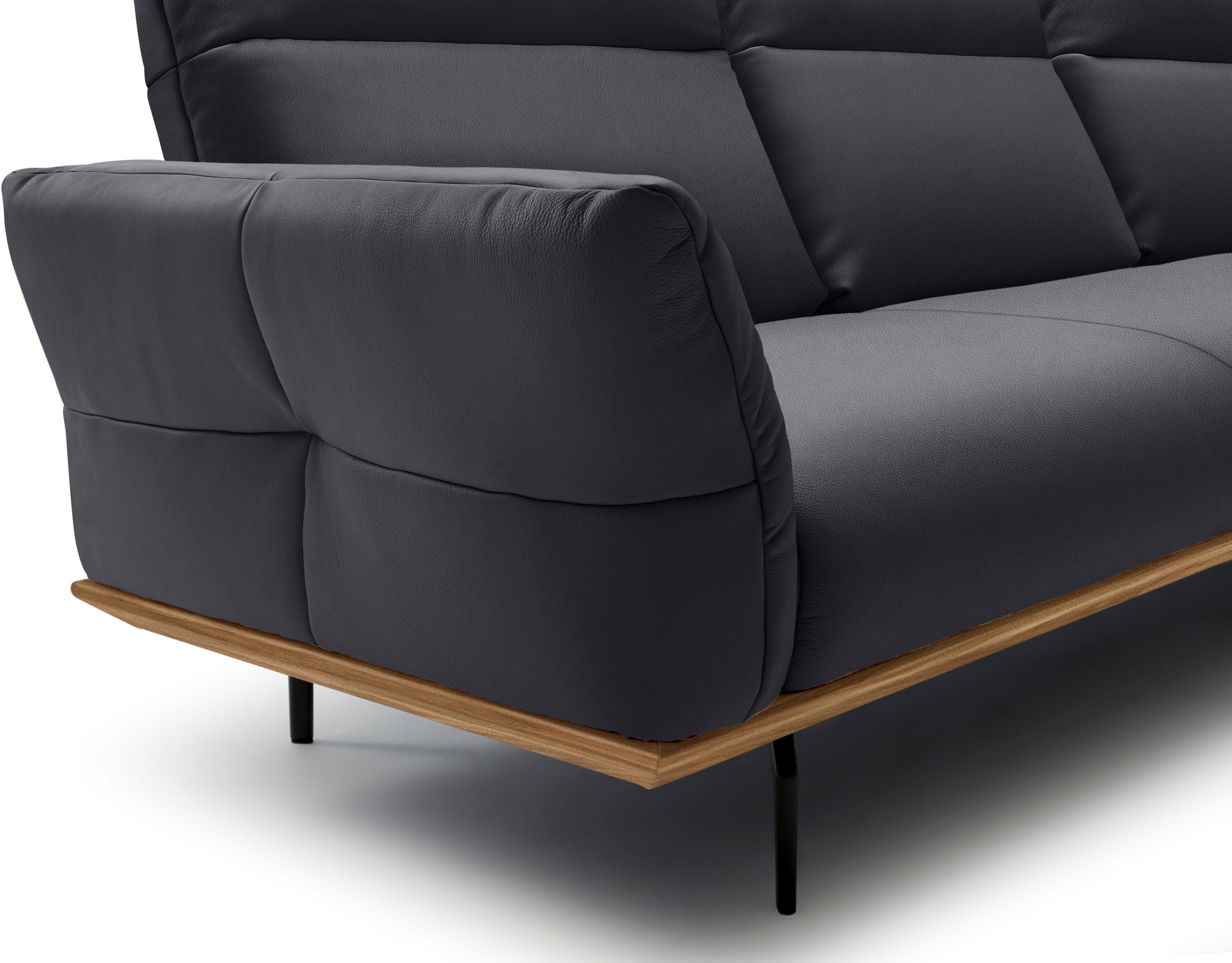 Creation BY ROLF BENZ Hoekbank CR.460 Sokkel in walnotenhout, onderstel in umbra grijs, breedte 298 cm