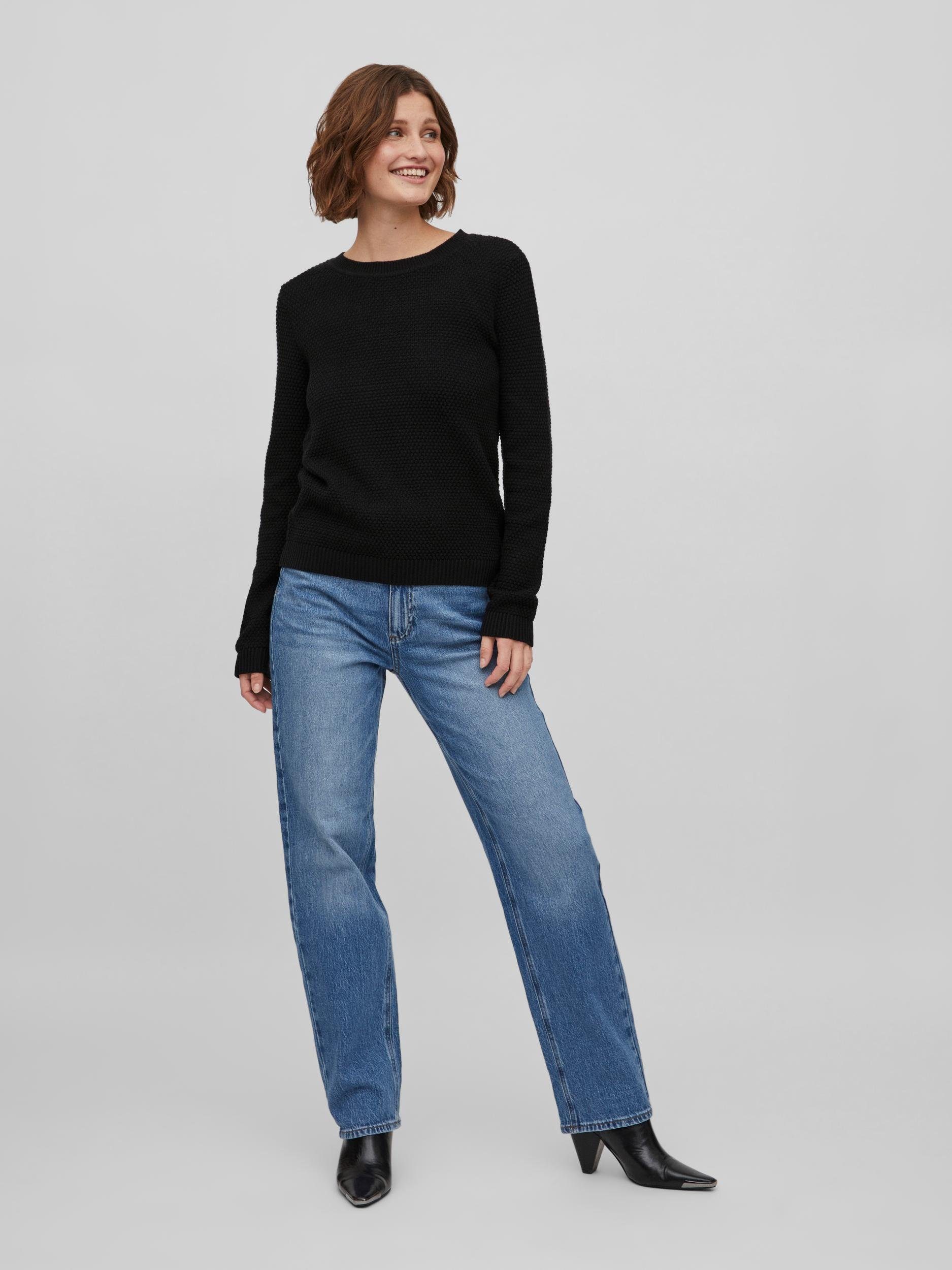 Vila Trui met ronde hals VIDALO O-NECK L/S KNIT TOP- NOOS