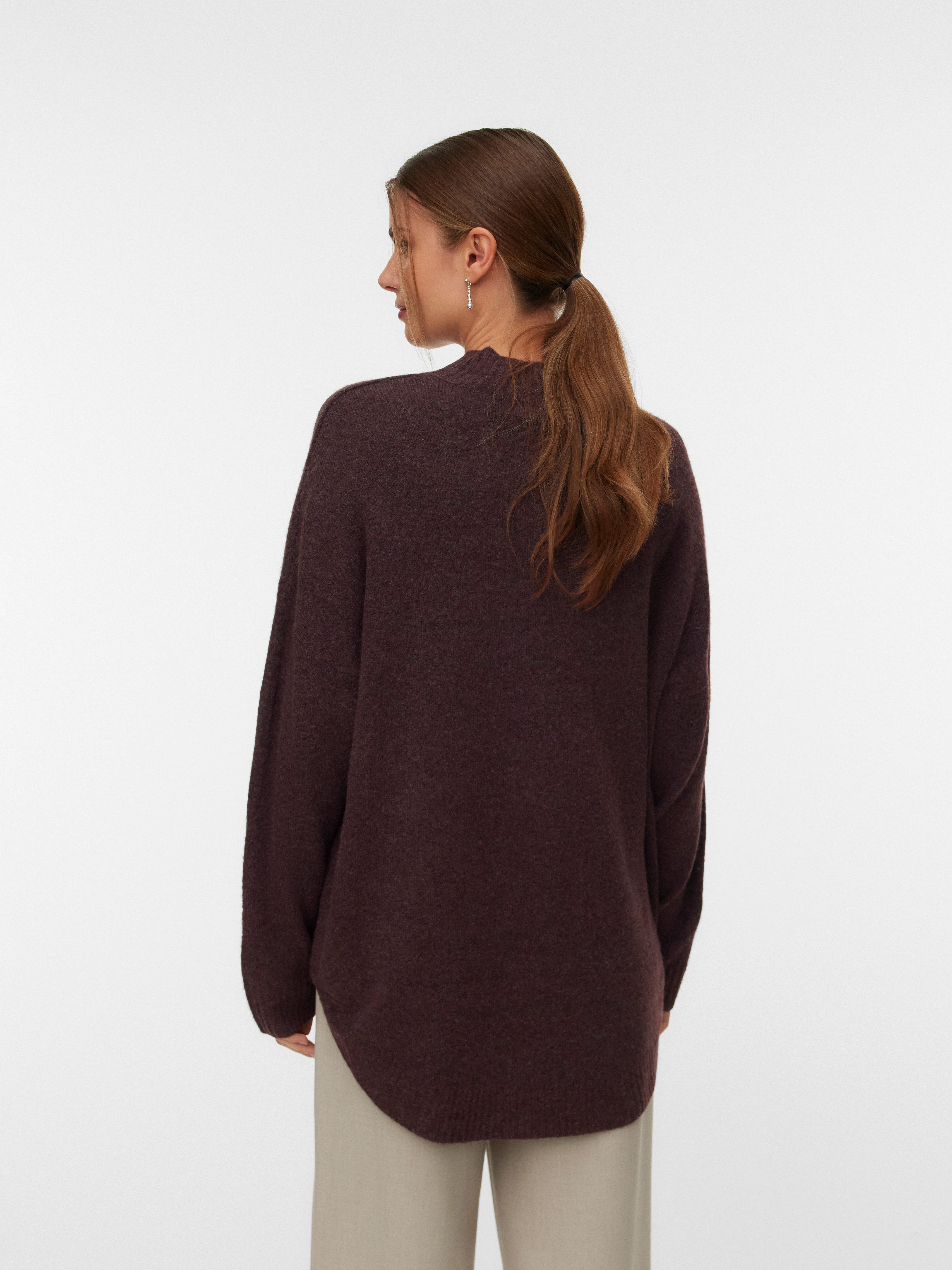 Vero Moda Gebreide trui VMPLAZA LS HIGHNECK LONG PULLOVER GA BOO