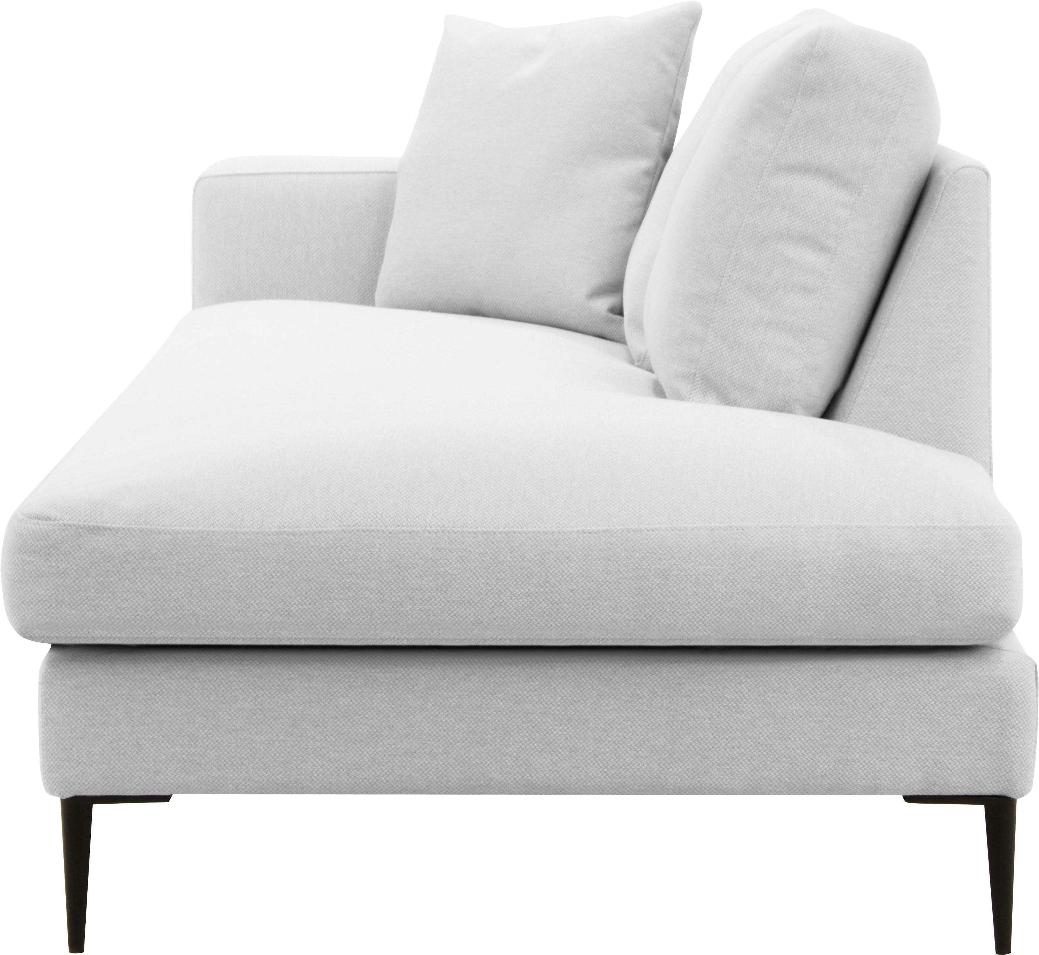 Leonique Récamier Cozy chaise longue, afmetingen B/D/H: 195/97/80 cm met los kussen en metalen poten, armleuning naar keuze links of rechts