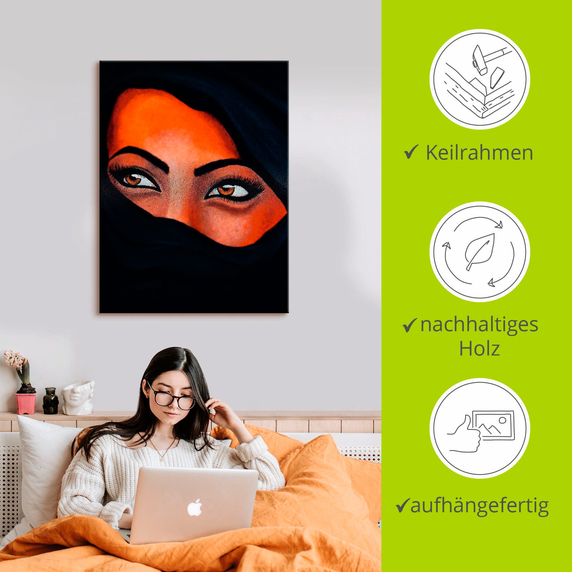 Artland Artprint Tuareg - het zand op je huid als artprint op linnen, muursticker in verschillende maten