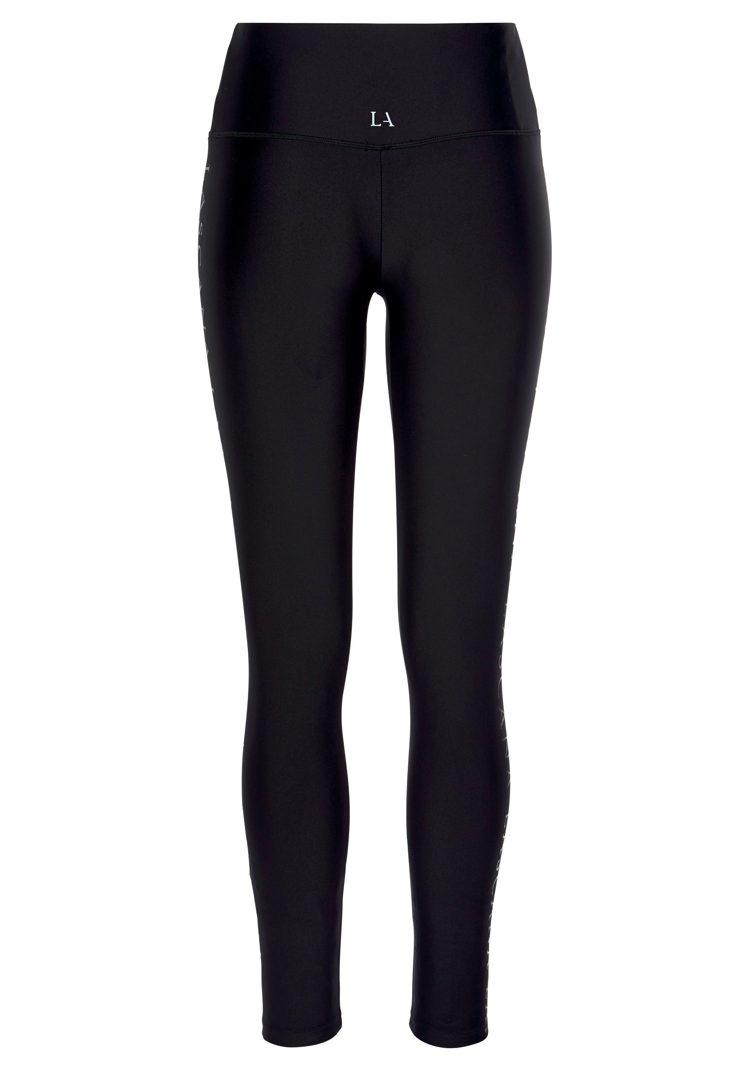 active by Lascana Legging met glanzend logo-opschrift