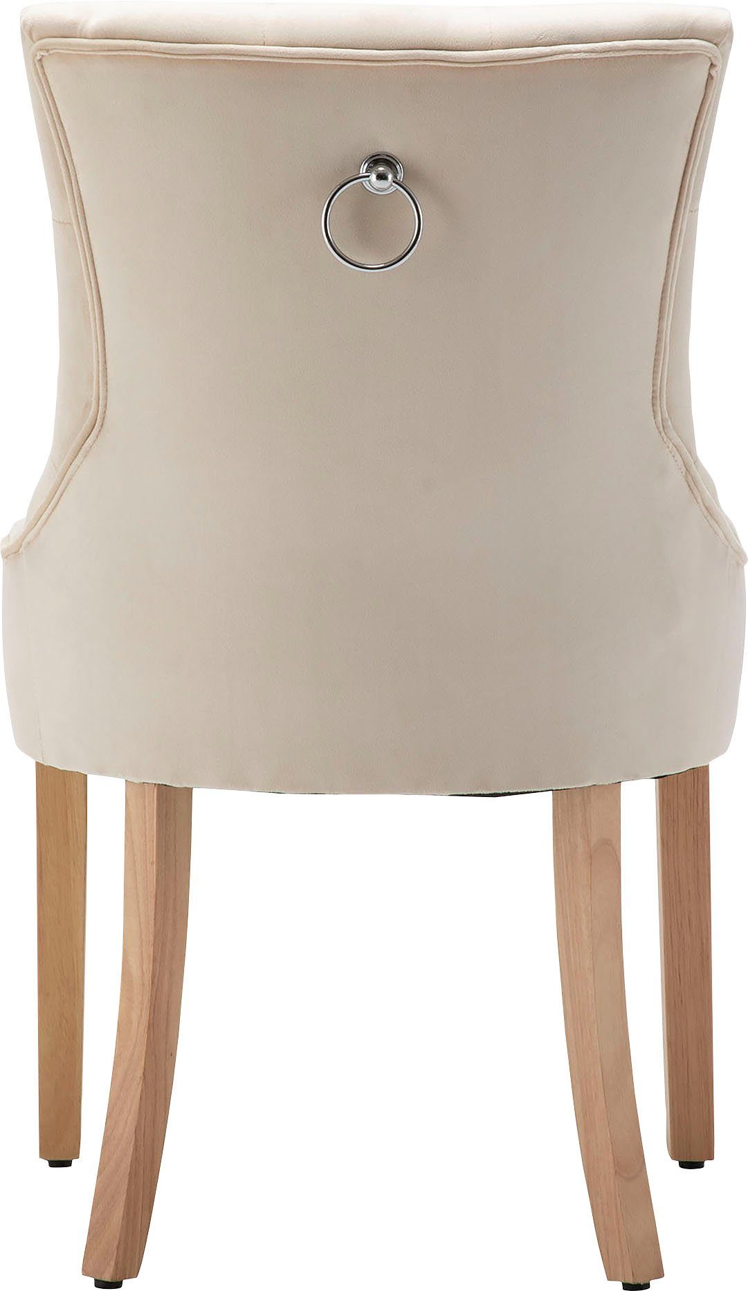 Leonique Stoel met 4 poten Doncaster met knoopsluiting op de rug (set, 2 stuks)
