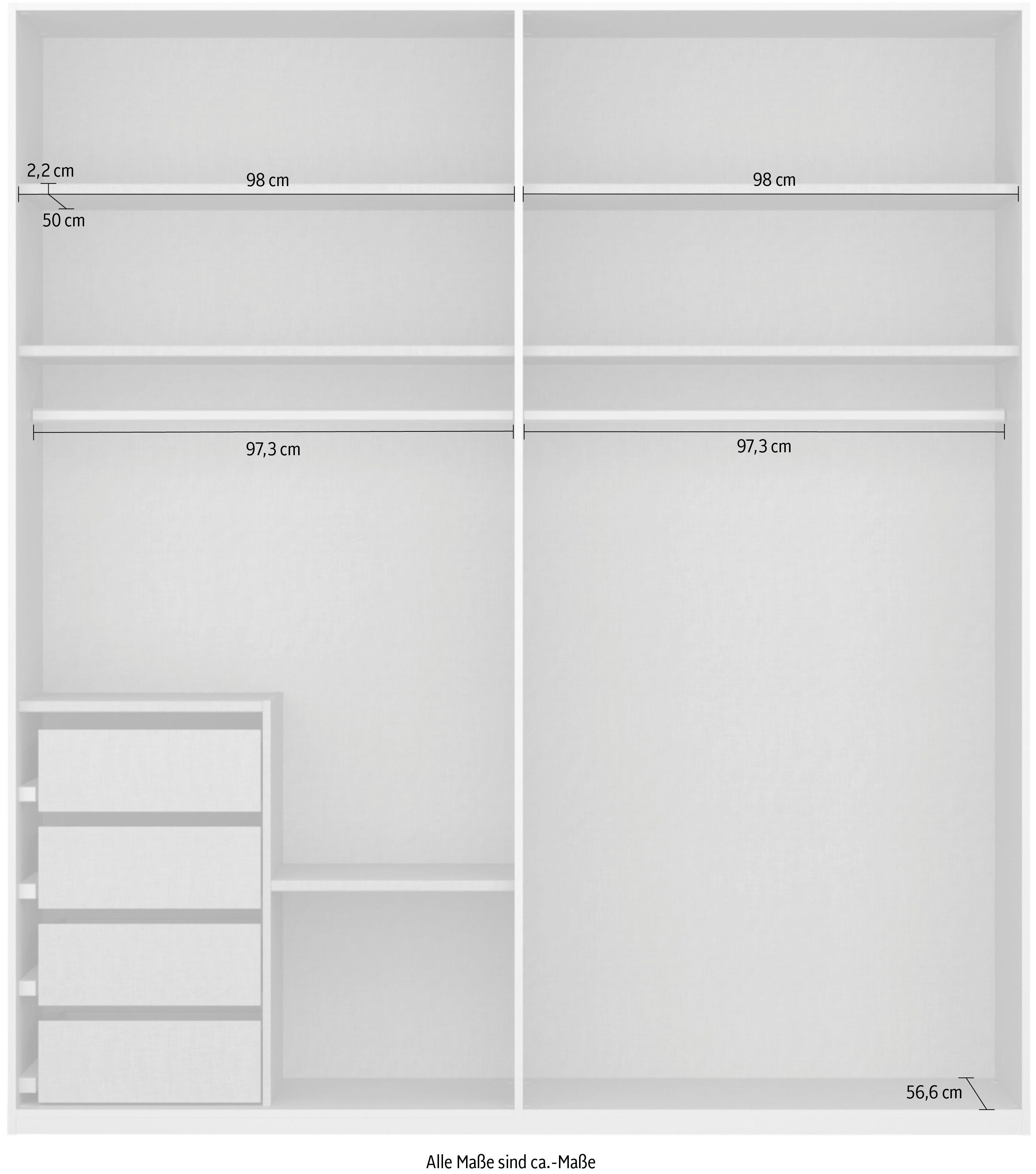 rauch Draaideurkast Skat Pure met elegante handgrepen en praktische inrichting