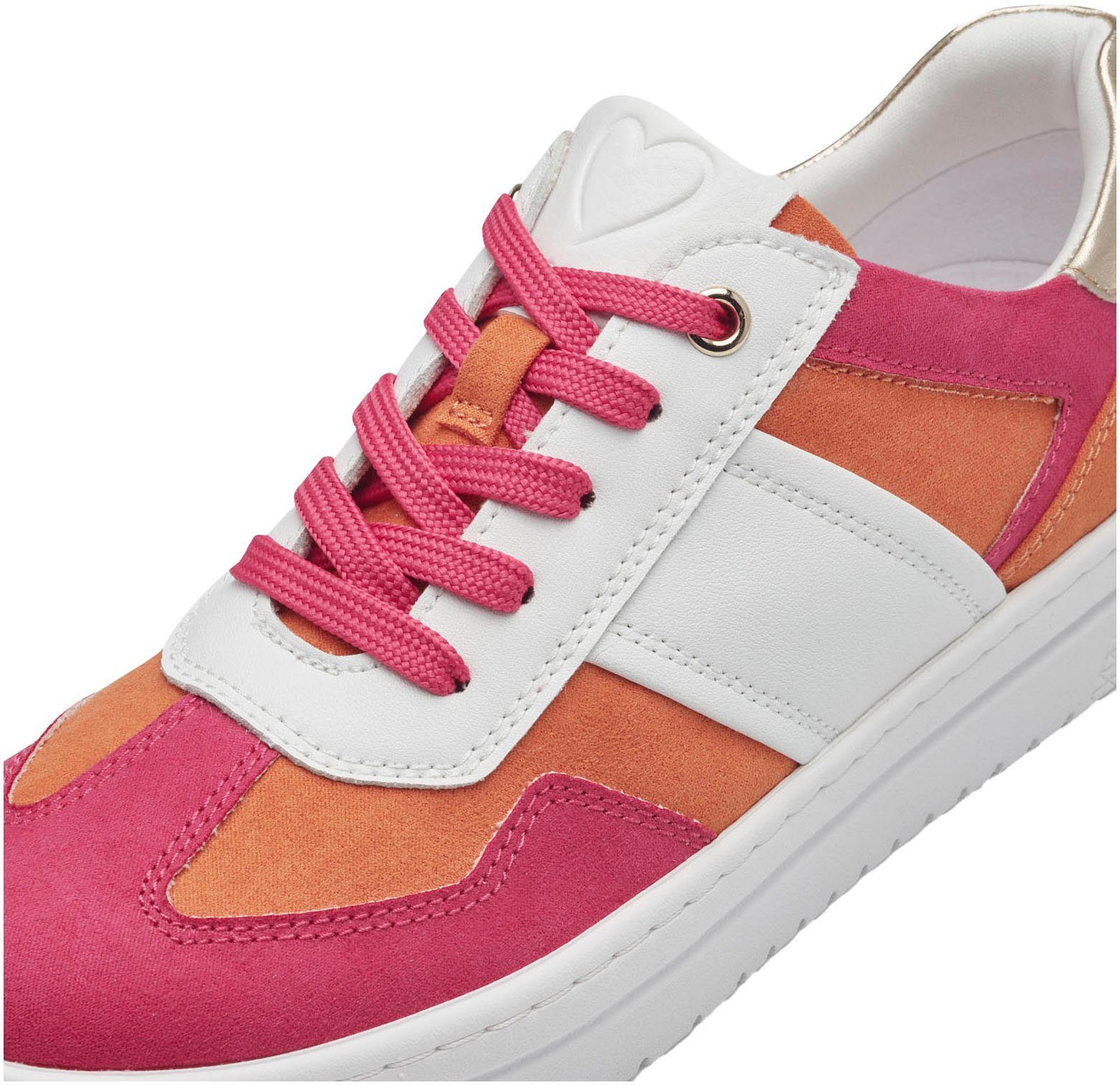 Marco Tozzi Plateausneakers vrijetijdsschoen, lage schoen, veterschoen in vegan uitvoering
