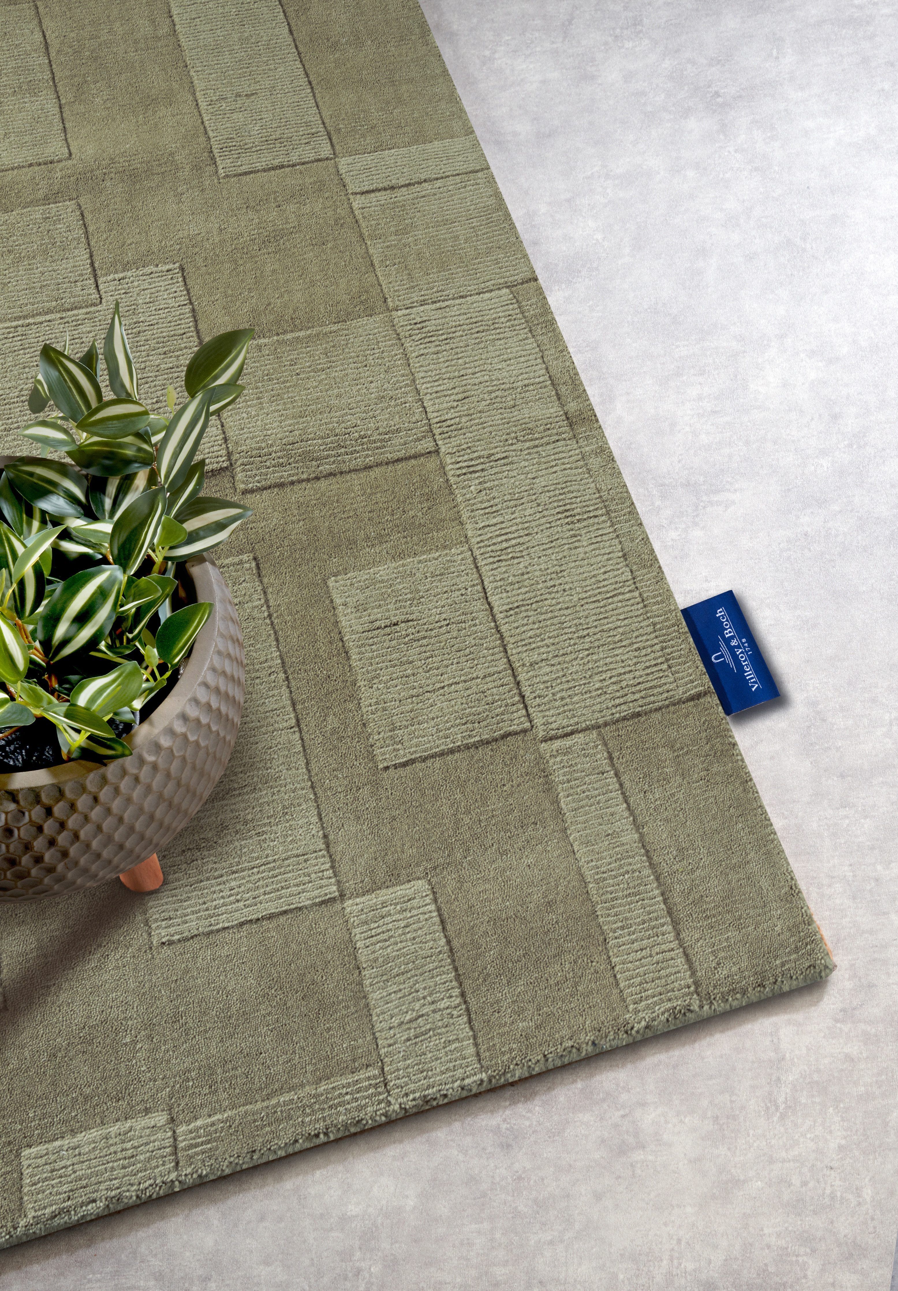Villeroy & Boch Wollen kleed Wilhelmine Loper, handgeweven, wol, natuur, woonkamer, geometrie, boho