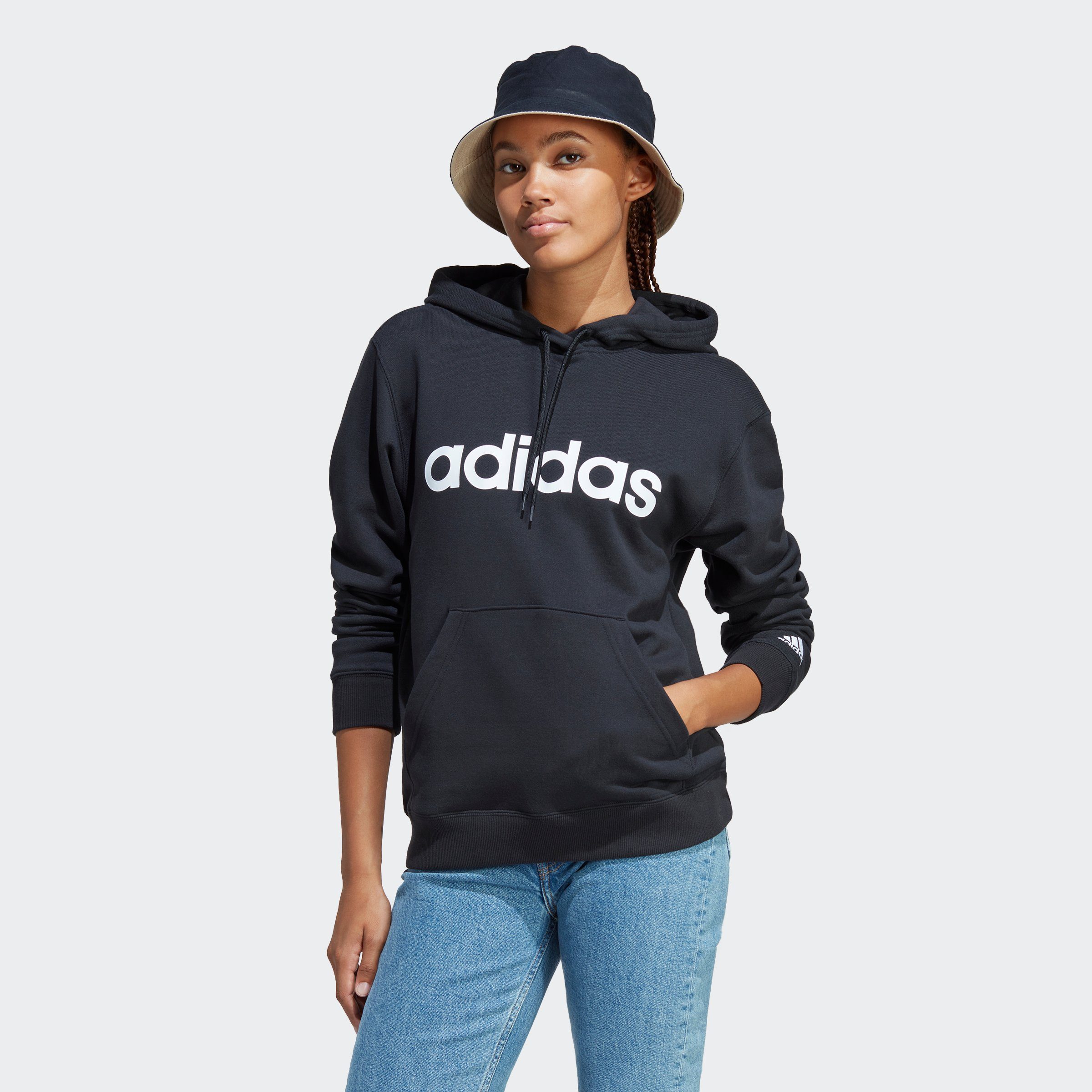 adidas Sportswear Hoodie ESSENTIALS LINEAR HOODIE dames truien & sweaters maat S zwart