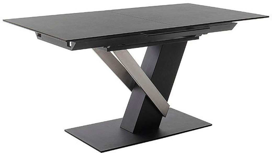 MCA furniture Eettafel MASSARO tafel met voet 160-210 cm Keramiek, metaal, synchronisatie-uittrekmechanisme, uittrekbaar, 6-8 personen