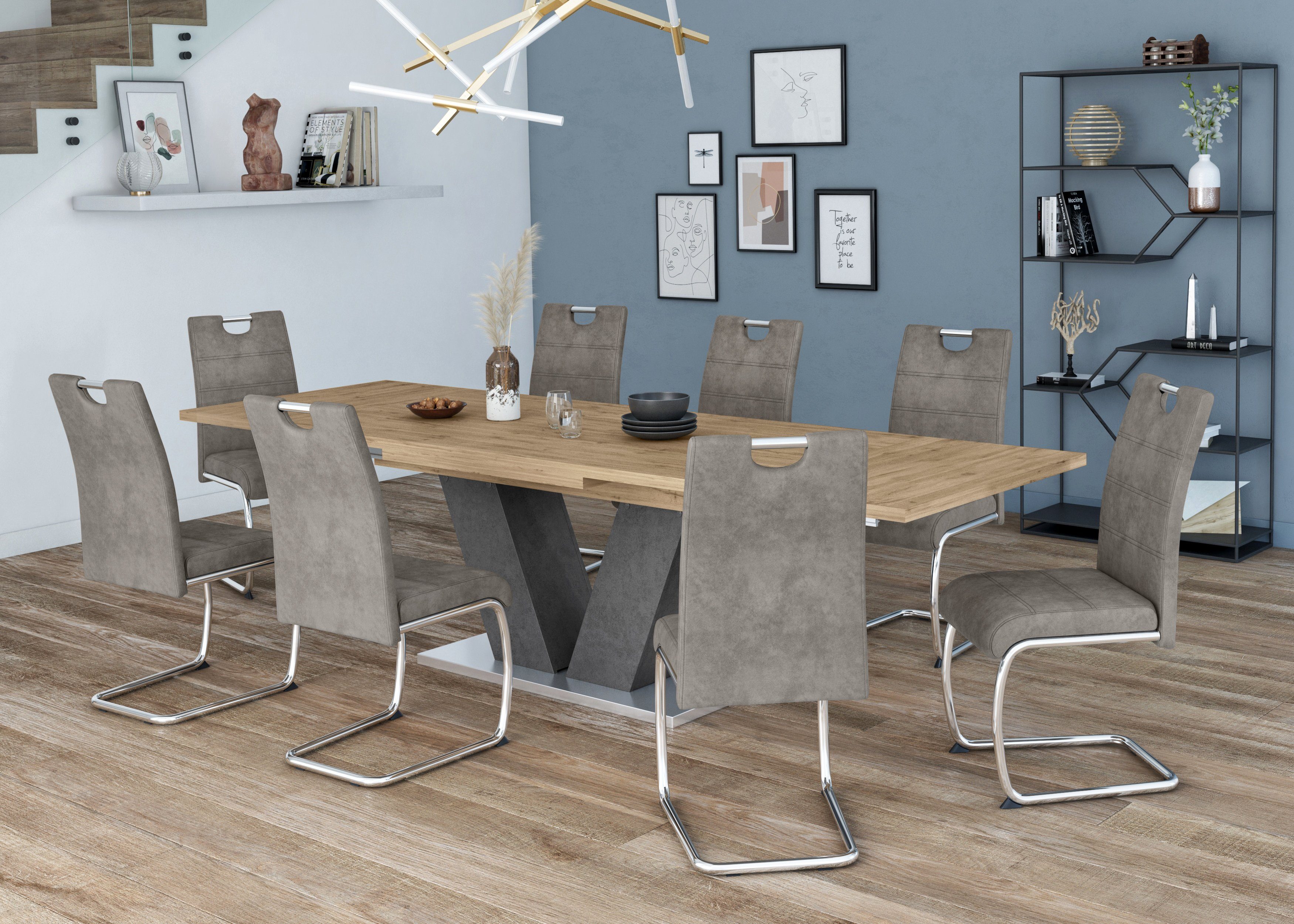 HELA Vrijdragende stoel Flora, eetkamerstoelen Vrijdragende stoel set: 1, 2 of 4 stuks, hoog zitcomfort