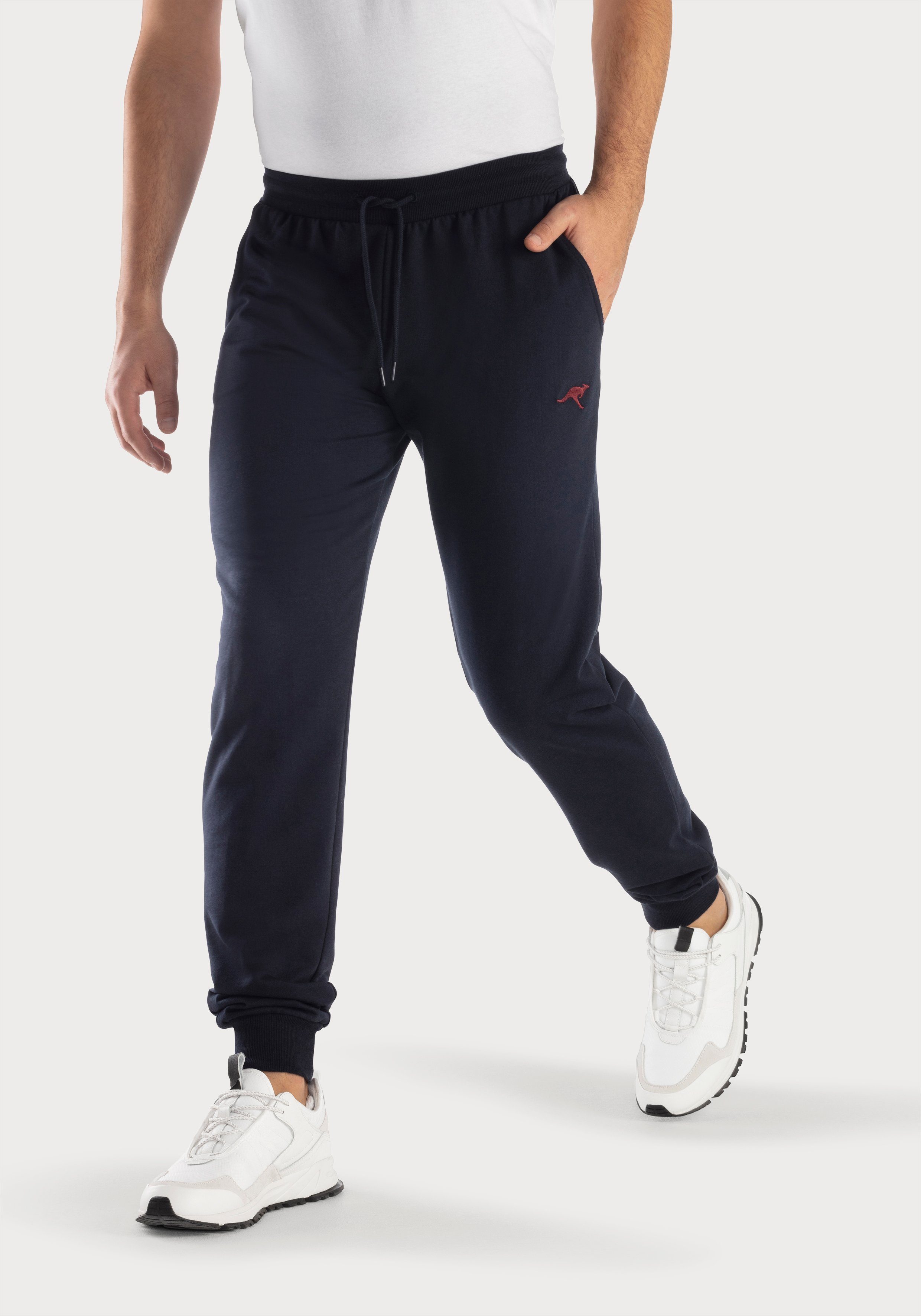 KangaROOS Sweatbroek Joggingbroek met kleine logo-borduursel heren joggingbroeken maat 48/50 (M) blauw