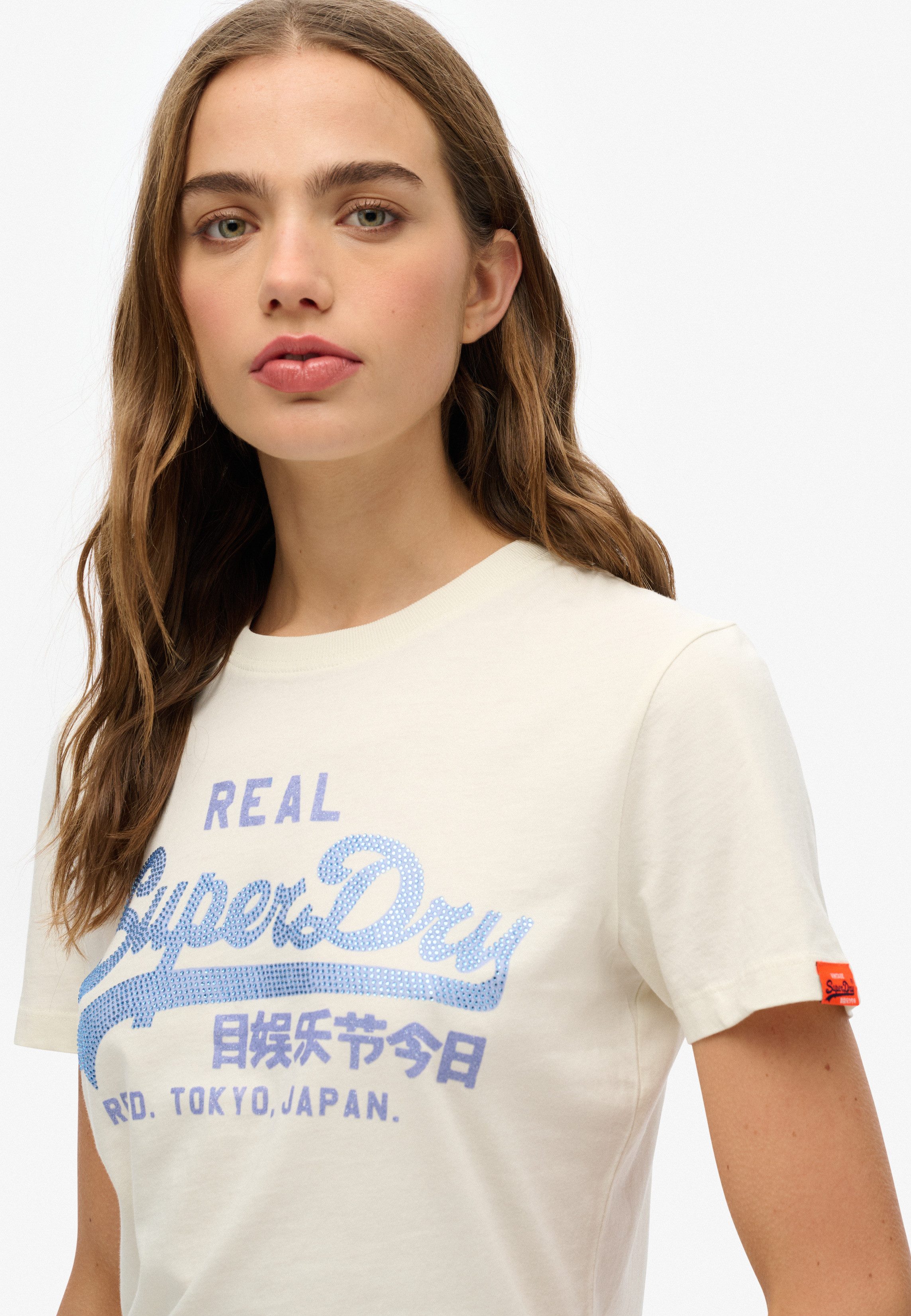 Superdry Shirt met korte mouwen VL RHINESTONE SLIM TEE