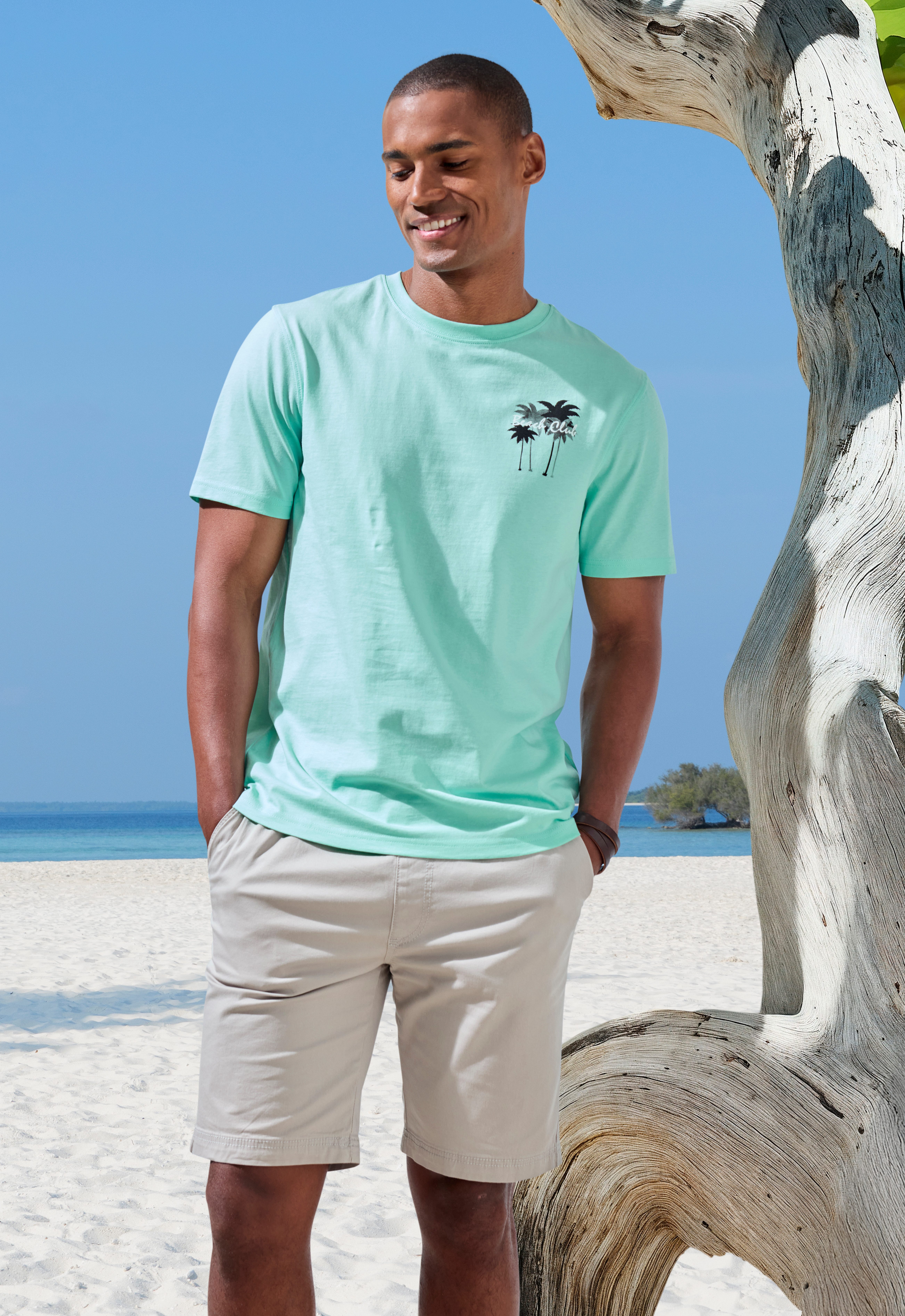 Beachtime T-shirt Met grote print op de rug