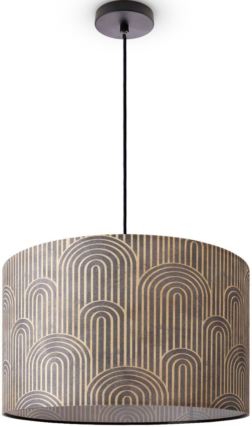 Paco Home Hanglamp Hugo Pillar Pendellamp woonkamer stoffen lamp rond eetkamer vintage retro