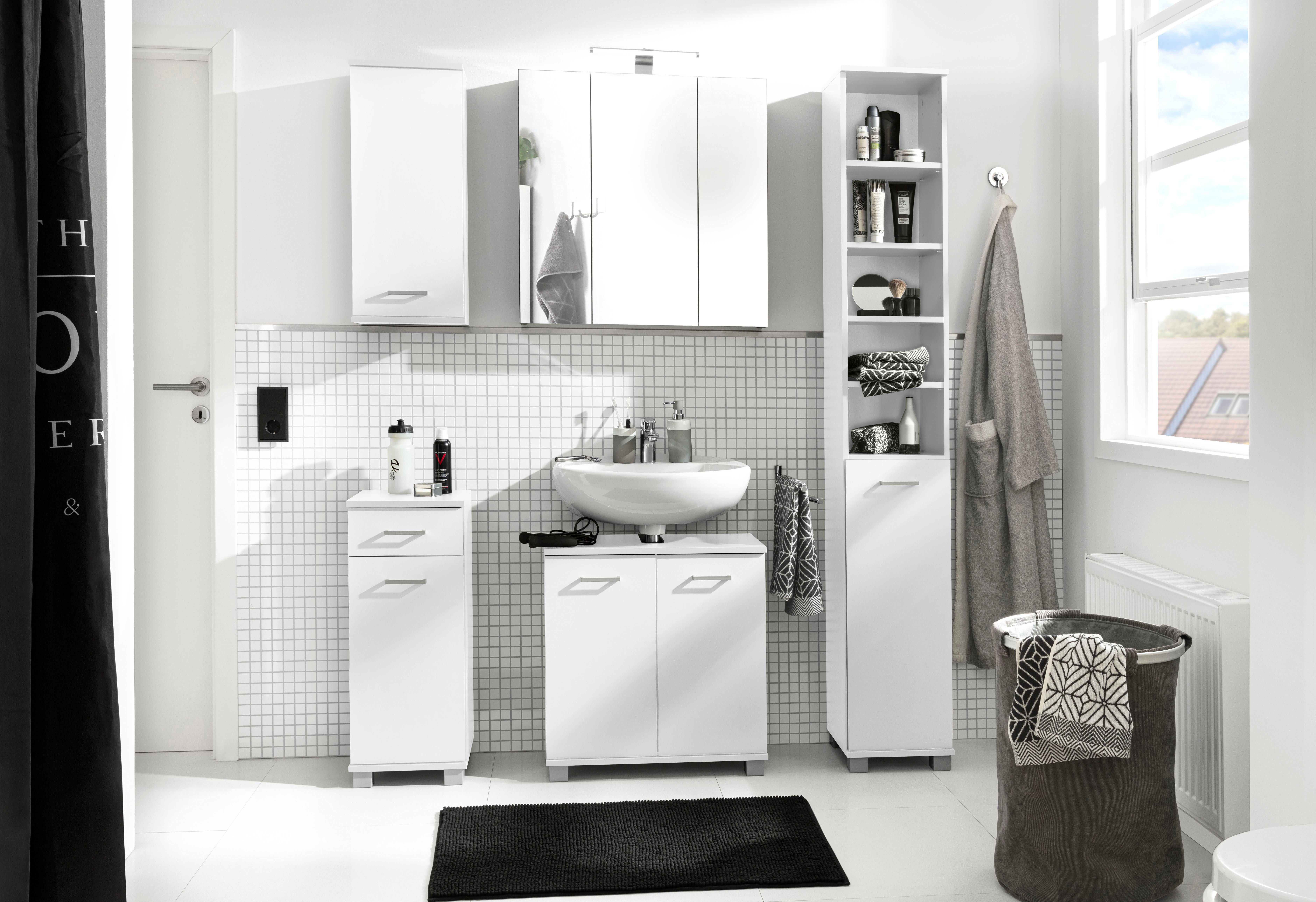 Schildmeyer Wastafelonderkast Mobes, Made in Germany Breedte x hoogte: 59,8x62,4 cm, badkamerkast met dubbele deur, tussenbodem