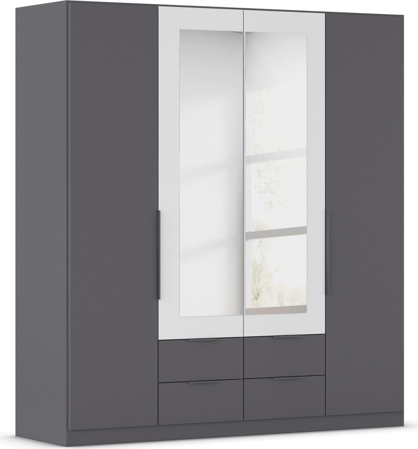rauch Draaideurkast Kledingkast garderobe KREFELD optioneel met spiegel met 3 greepvarianten, incl. praktische lades made in germany kledingkasten