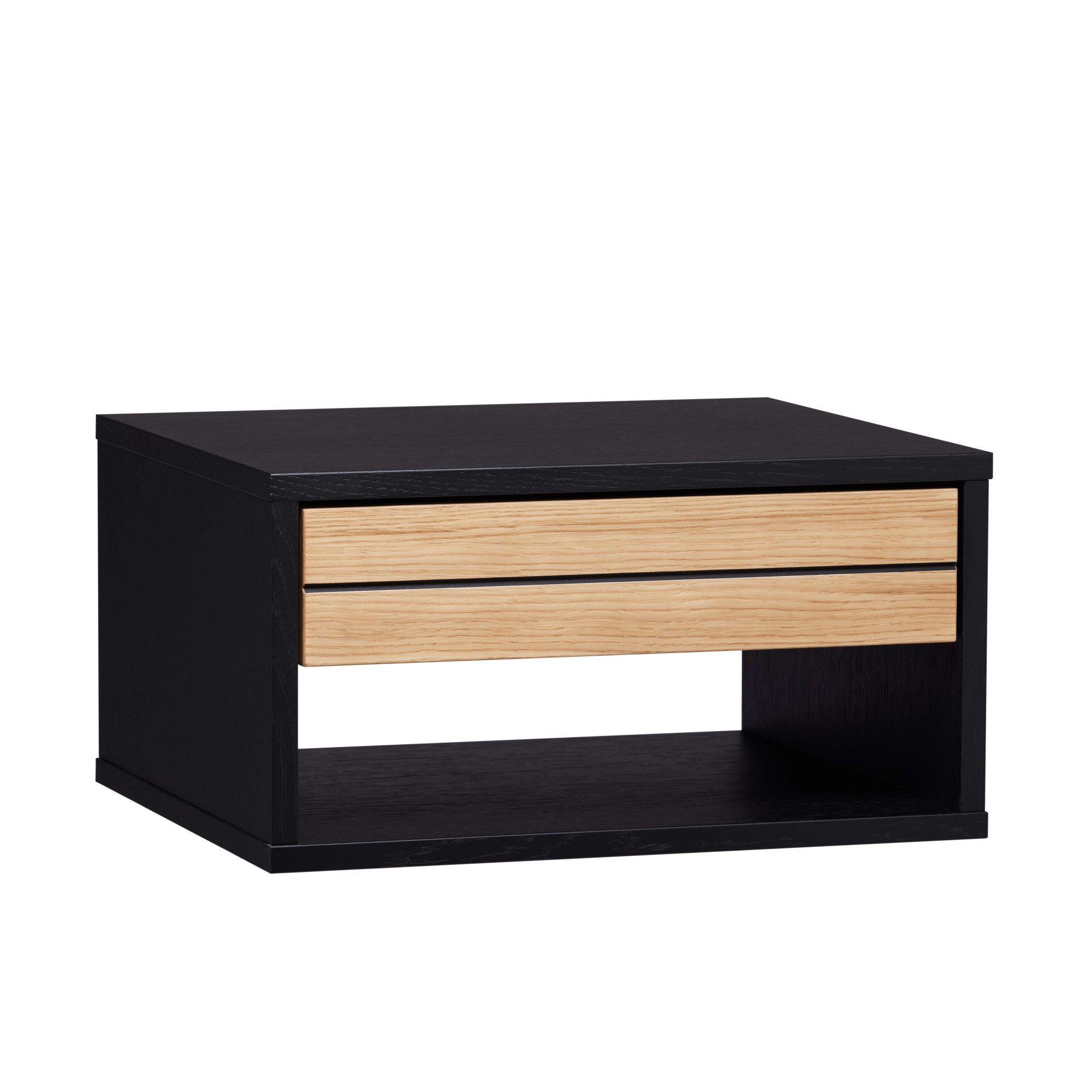 Woodman Nachtkastje Stripe Nako, nachttafel met echt houtfineer van eiken, breedte 42,8 cm, met 1 lade