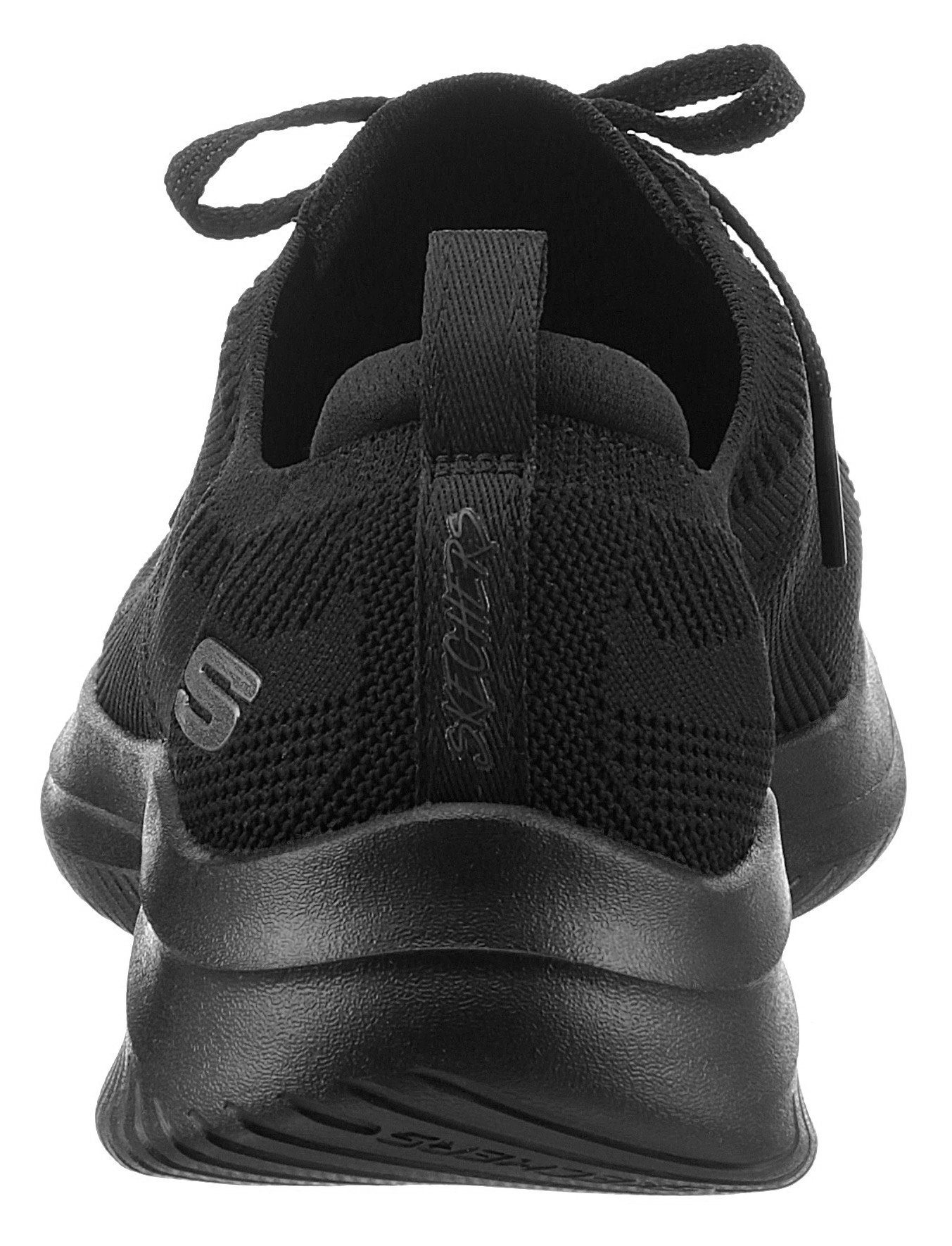 skechers slip-on sneakers ultra flex 3.0 big plan instapmodel met een opgestikte vetersluiting zwart