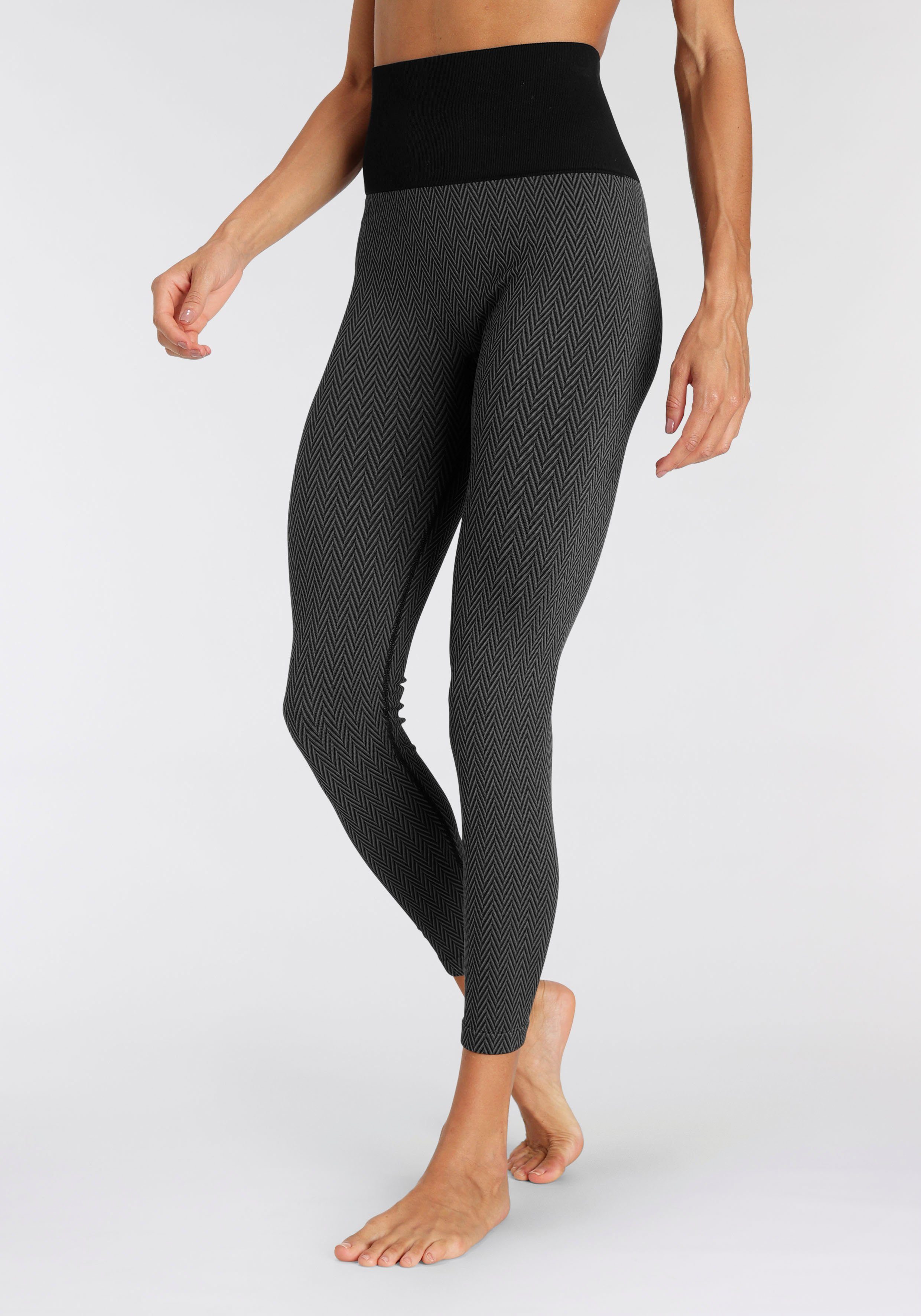 vivance active Legging -Sportbroek in jacquardpatroon en brede tailleband