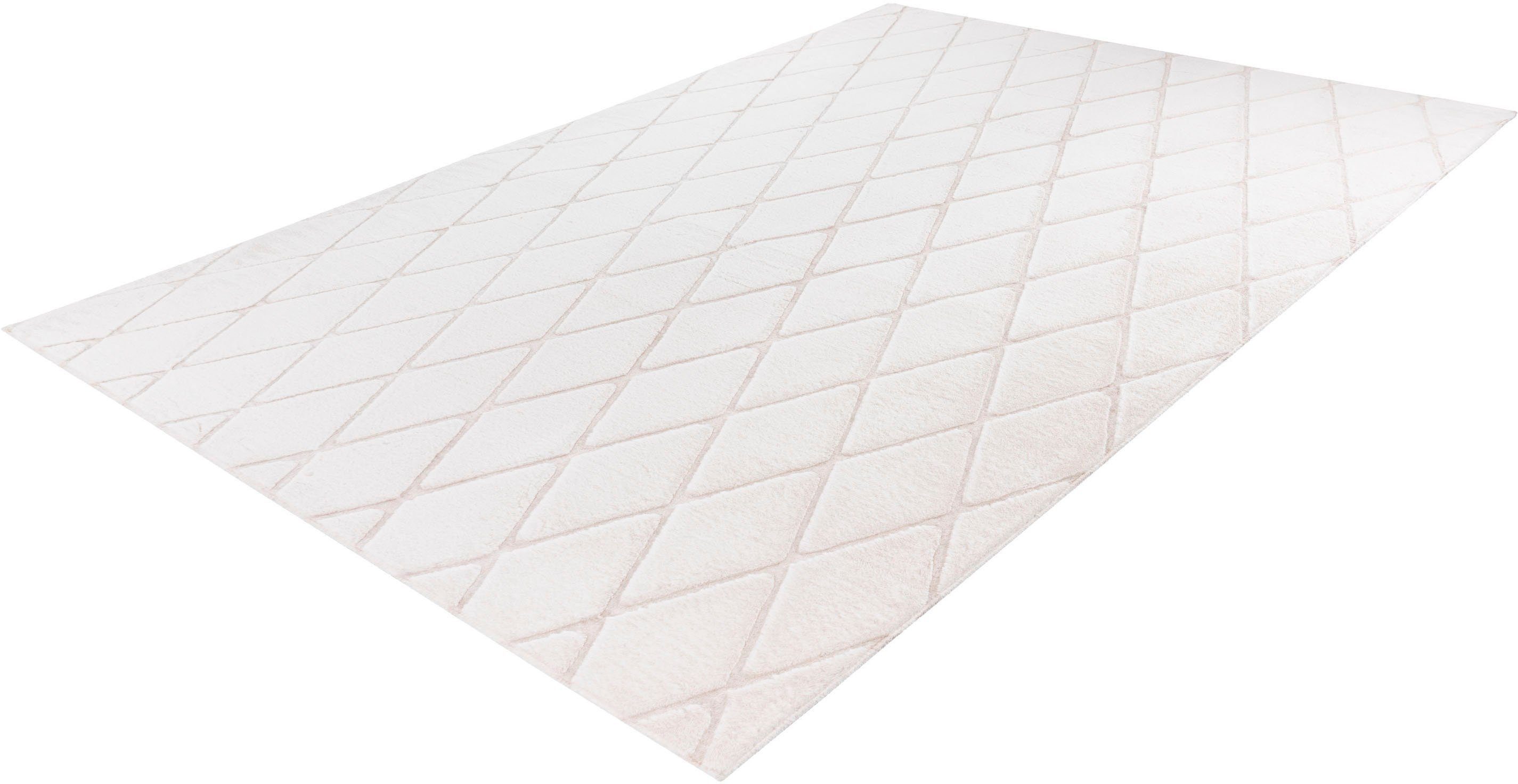 calo-deluxe Vloerkleed Jardan-2000 bijzonder zacht door microvezel, ruitdessin moderne vloerkleden maat 160 cm x 230 cm x 20 mm beige