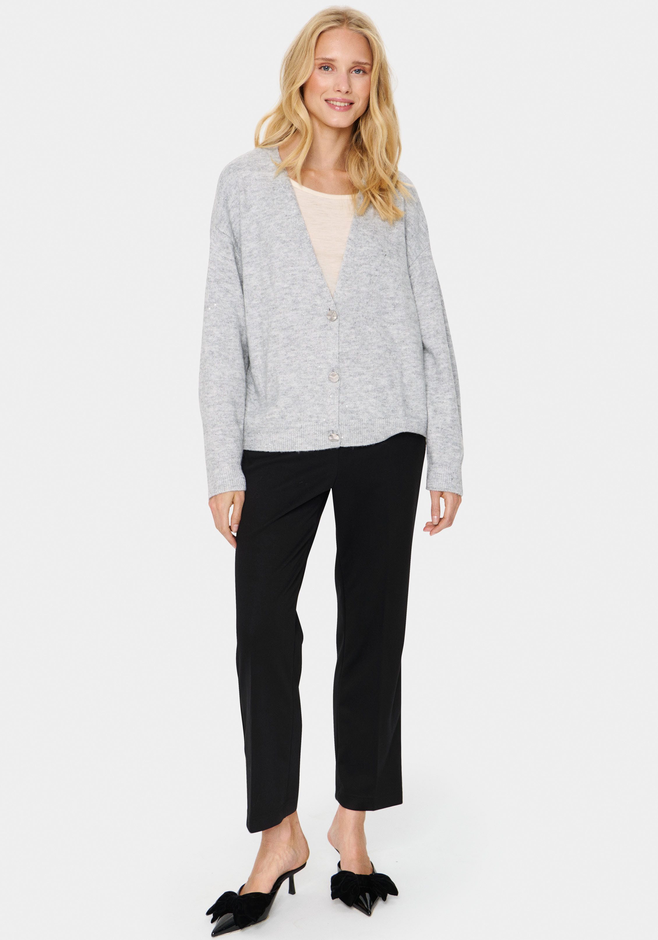 Saint Tropez Vest HayaSZ Cardigan gemaakt van glittergaren