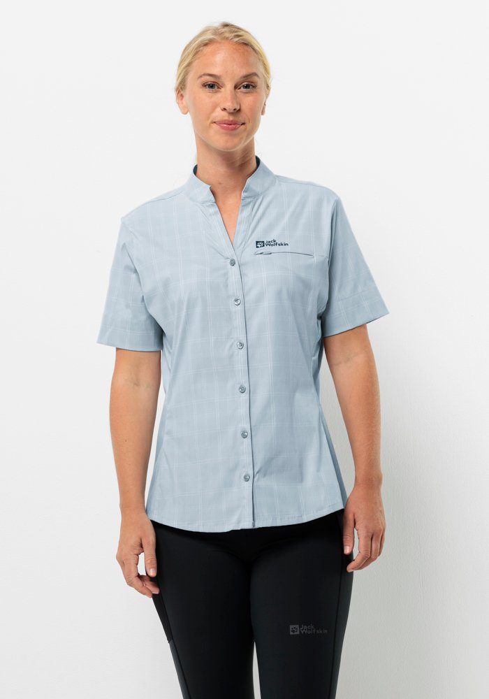 Jack Wolfskin Blouse met korte mouwen NORBO S/S SHIRT W dames blouses maat XS (34) blauw