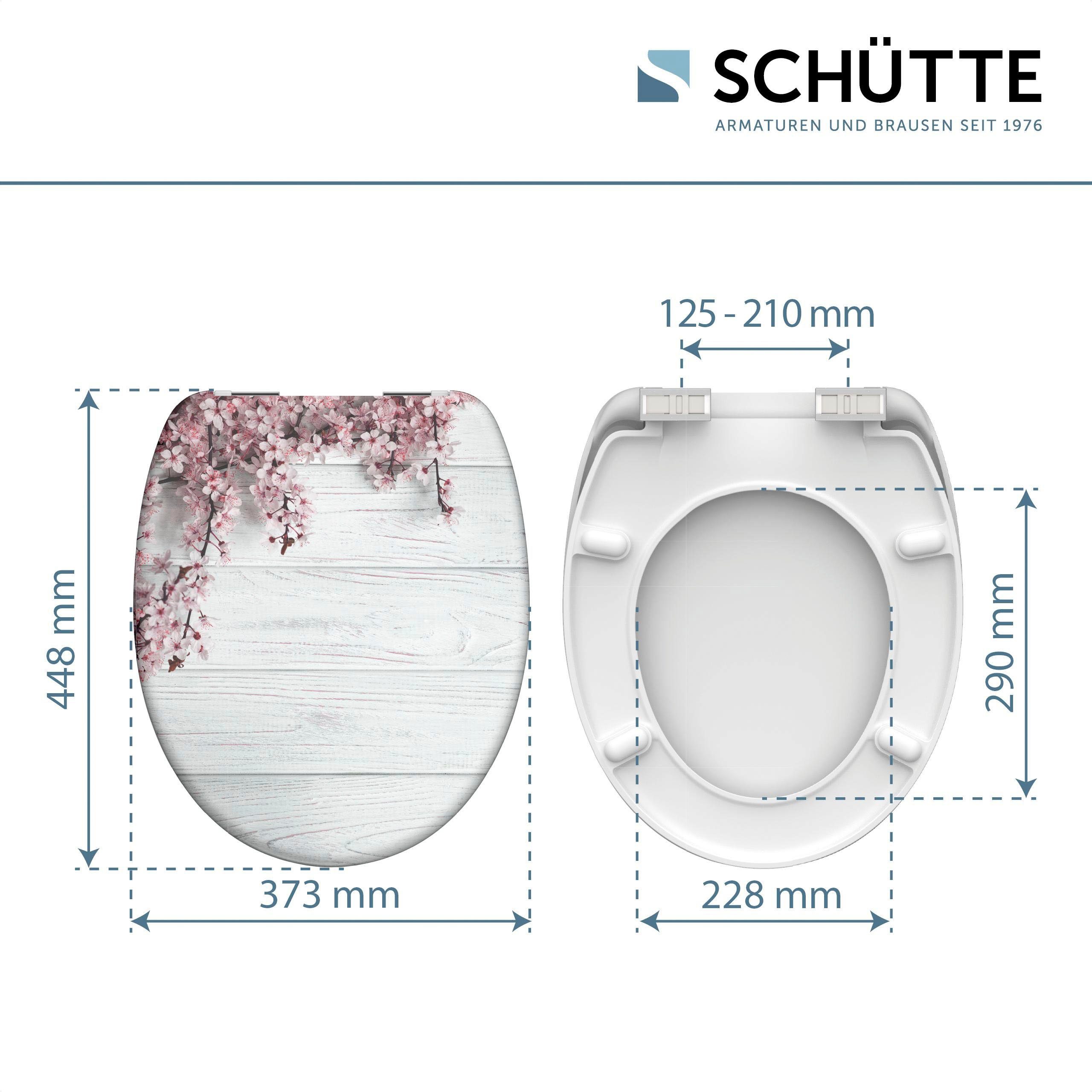 Schütte Toiletzitting Flowers&Wood Duroplast, softclosemechanisme, motiefprint