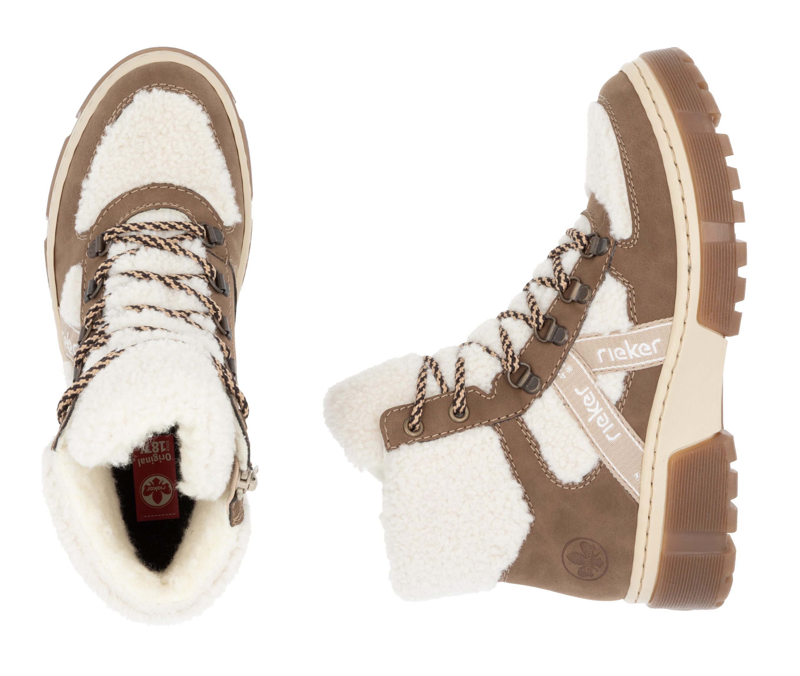 Rieker Winterlaarzen , veterschoenen, snowboots, profielzool, met binnenrits