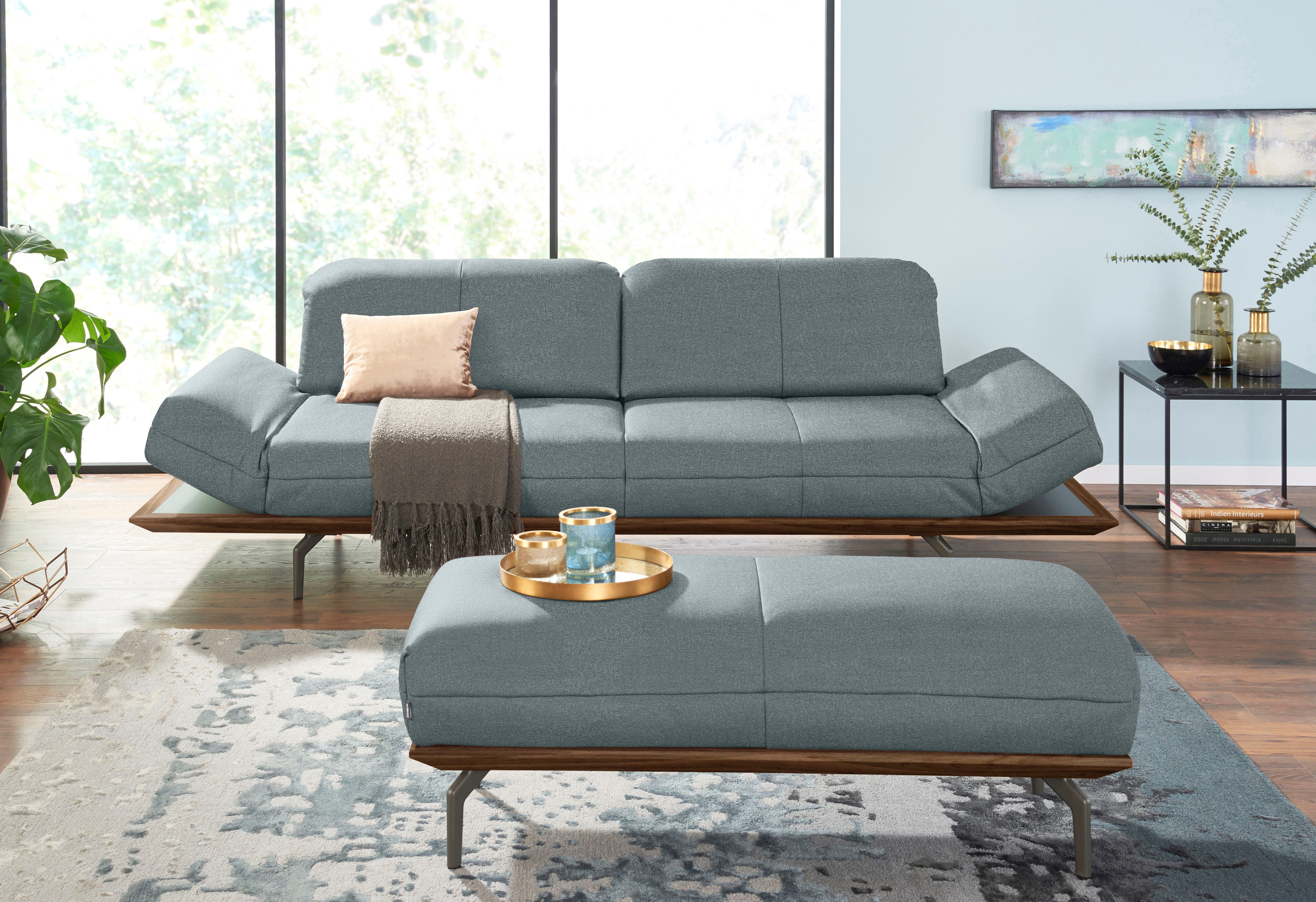 Creation BY ROLF BENZ 3-zitsbank CR.420, design bank, loungesofa in 2 kwaliteiten, houten frame in eiken natuur of noten, breedte 232 cm
