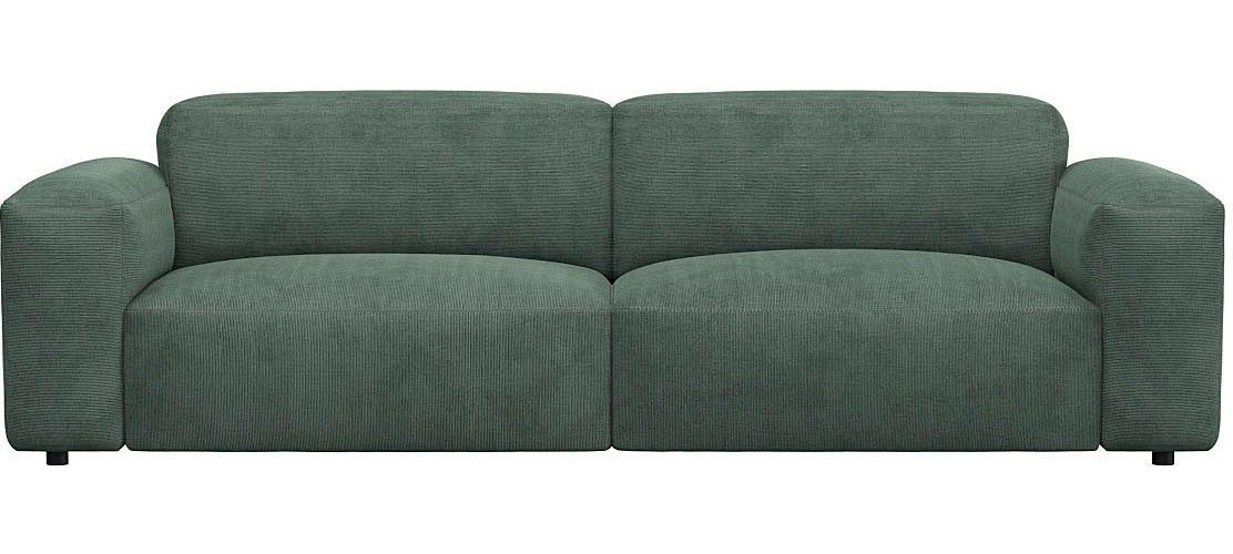 FLEXLUX 3-zitsbank Lucera bank, super comfortabel door hoogwaardige zitopbouw met koudschuim groen, 3-zitsbanken