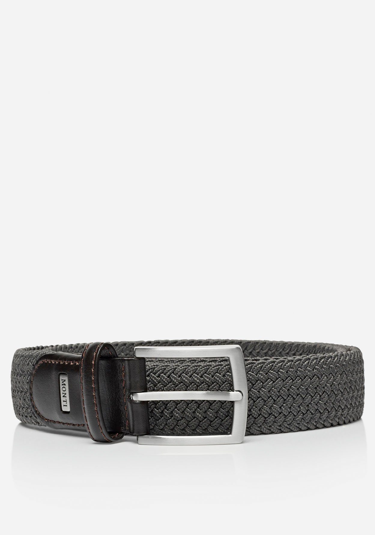 MONTI Stretch riem Hamburg 3,5 cm breed, elastische vlechtriem, casual-business-sportief