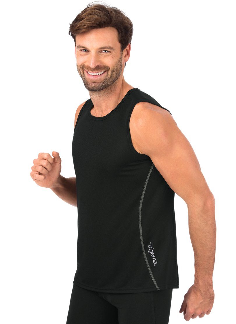 Trigema Tanktop TRIGEMA functionele tanktop COOLMAX (1-delig) heren tanktops maat XXL zwart