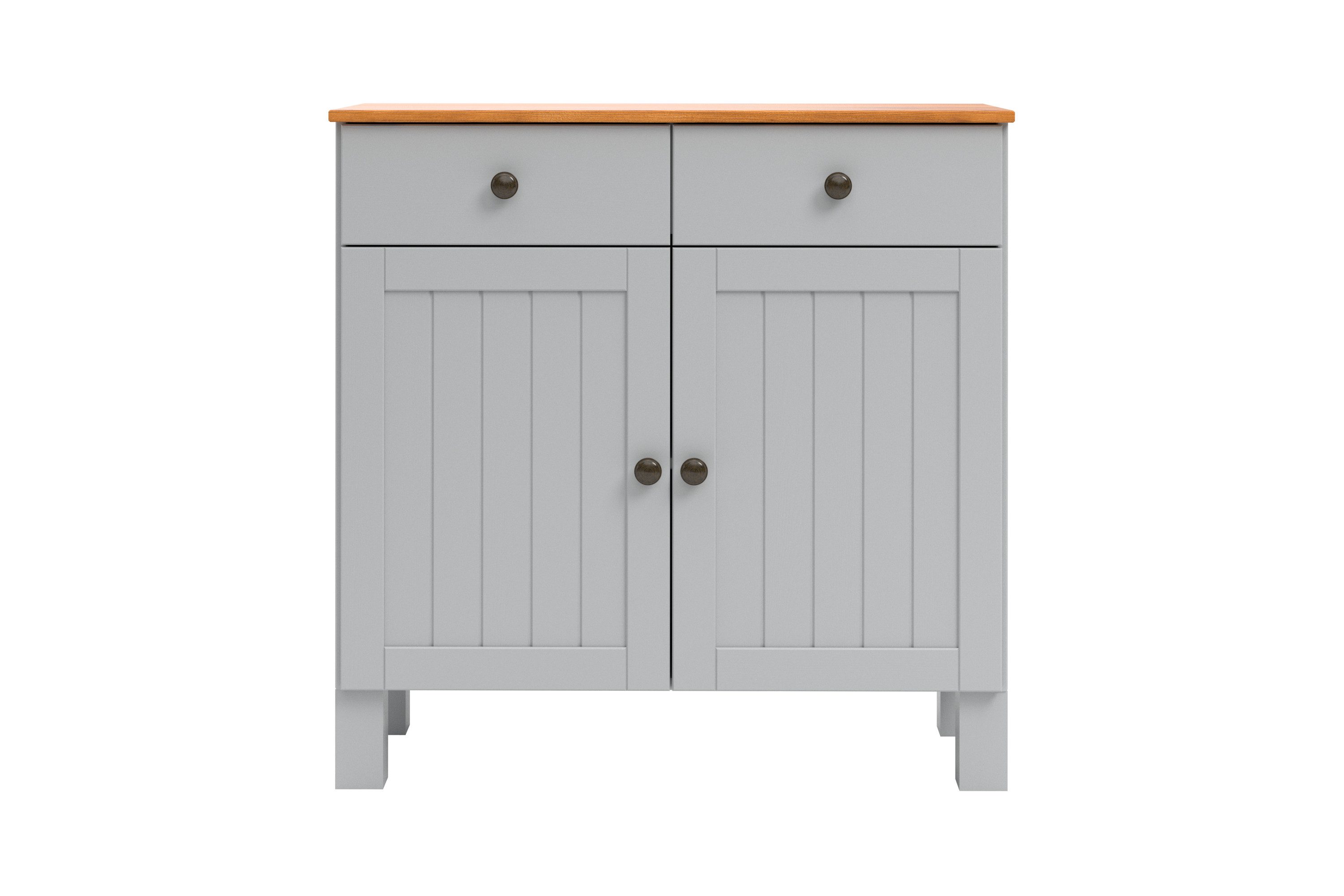 Home affaire Sidetable Alby2 Met 2 deuren, 2 lades en metalen grepen, breedte 85 cm